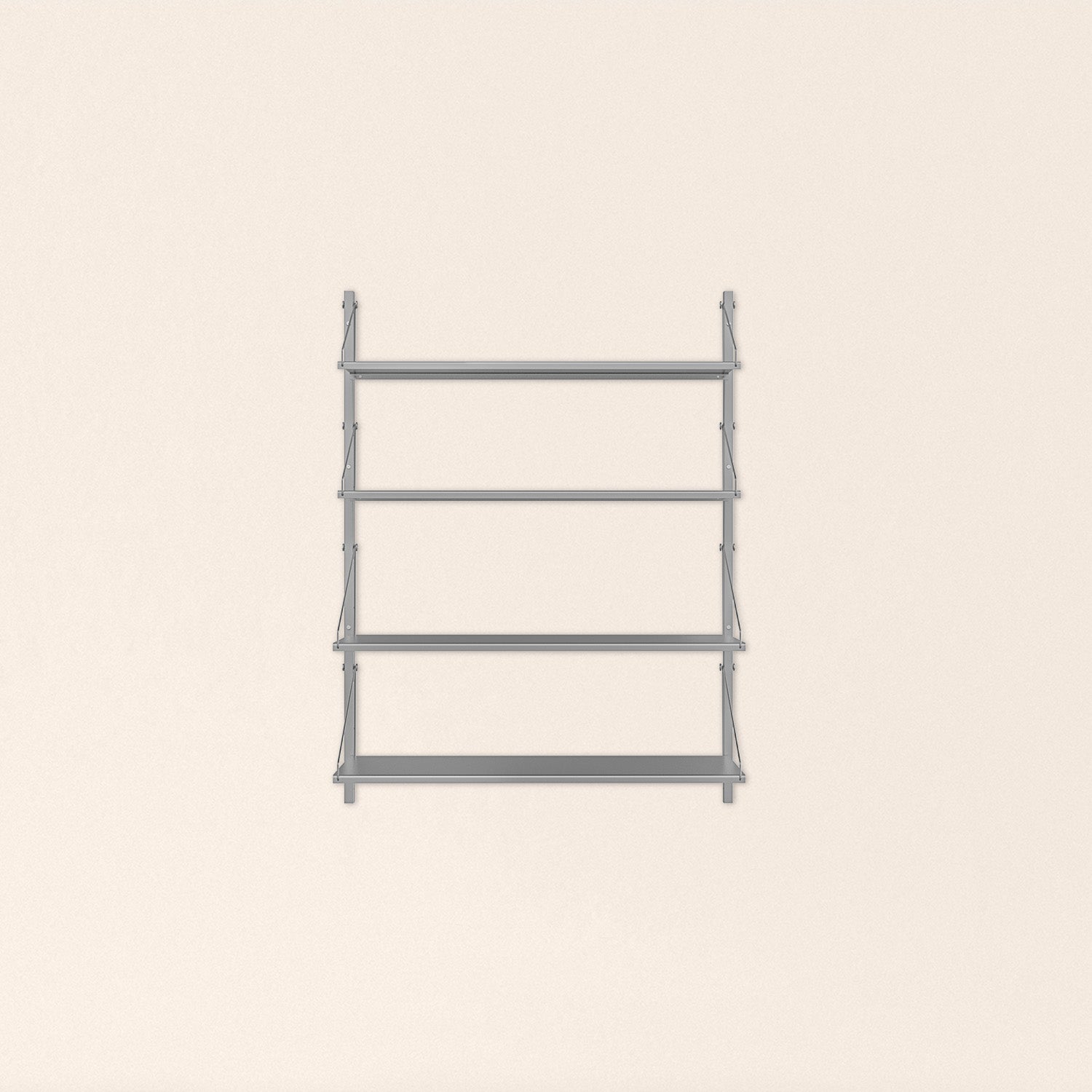 Goodee-Frama-Shelf Library Stainless Steel | Single Section - Size - 4 Shelves