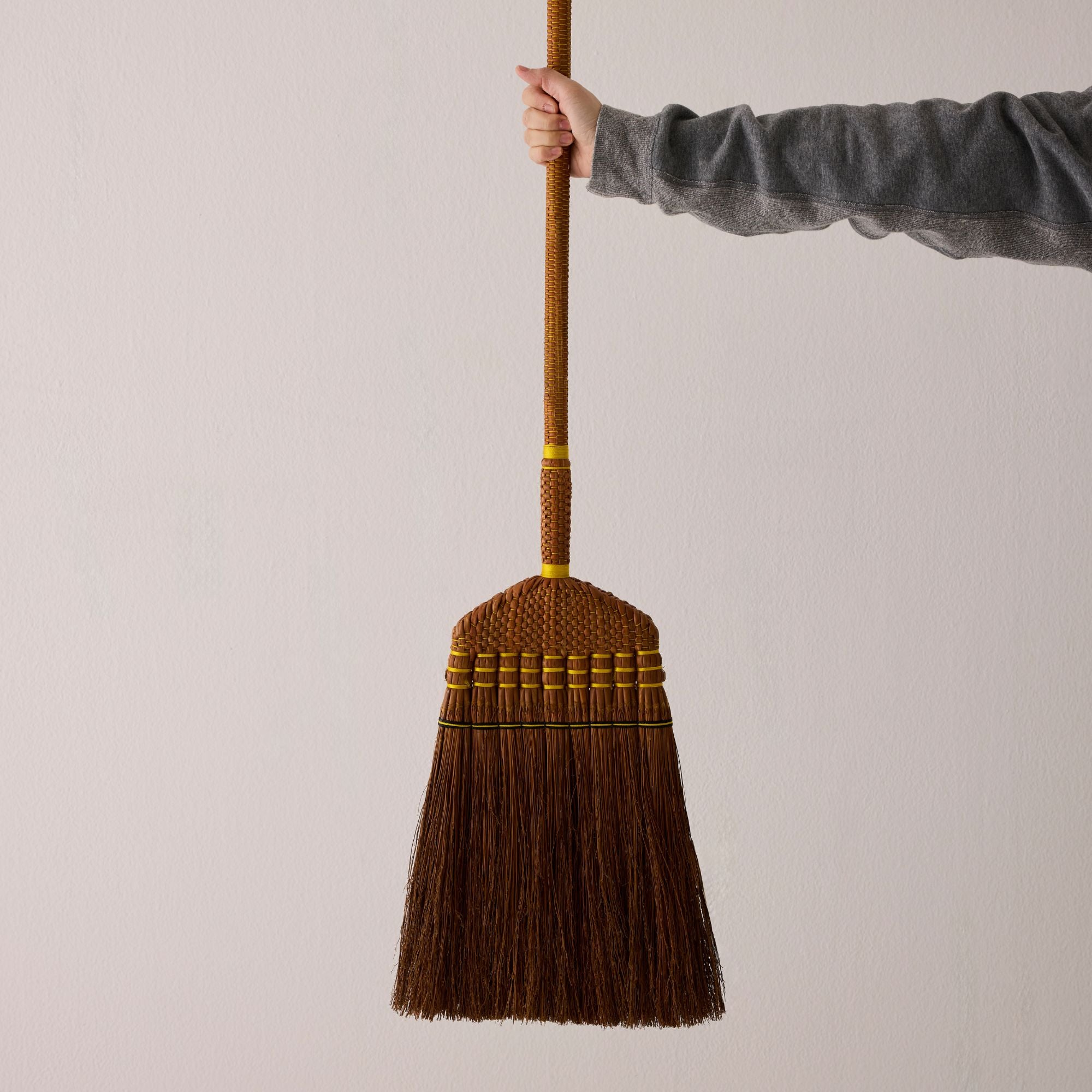 Goodee-Baan Boon-Heritage Wrapped Bamboo Handle Broom - Ginger - Color - Ginger