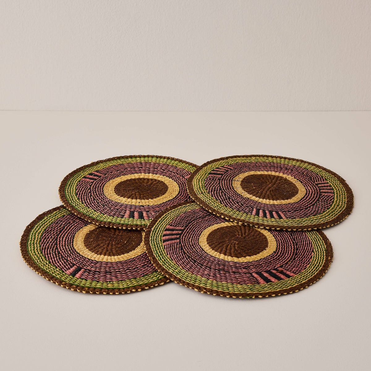 Goodee-Baba Tree-Round Placemats - Set of 4 - Color - Green/Brown