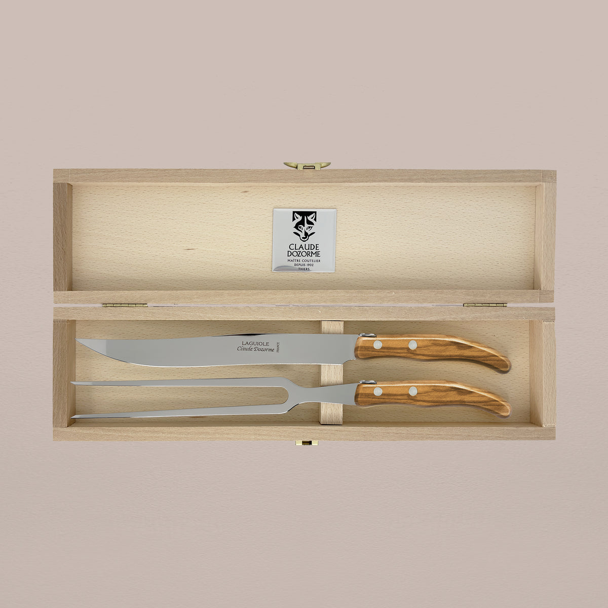 Goodee-Claude Dozorme-2-Piece Carving Knife Set - Olive Wood - Color - Olive Wood