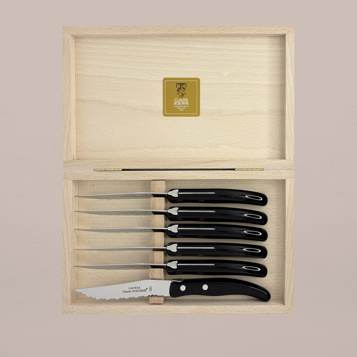 Goodee-Claude Dozorme-6-Piece Steak Knife Set - Black - Color - Black
