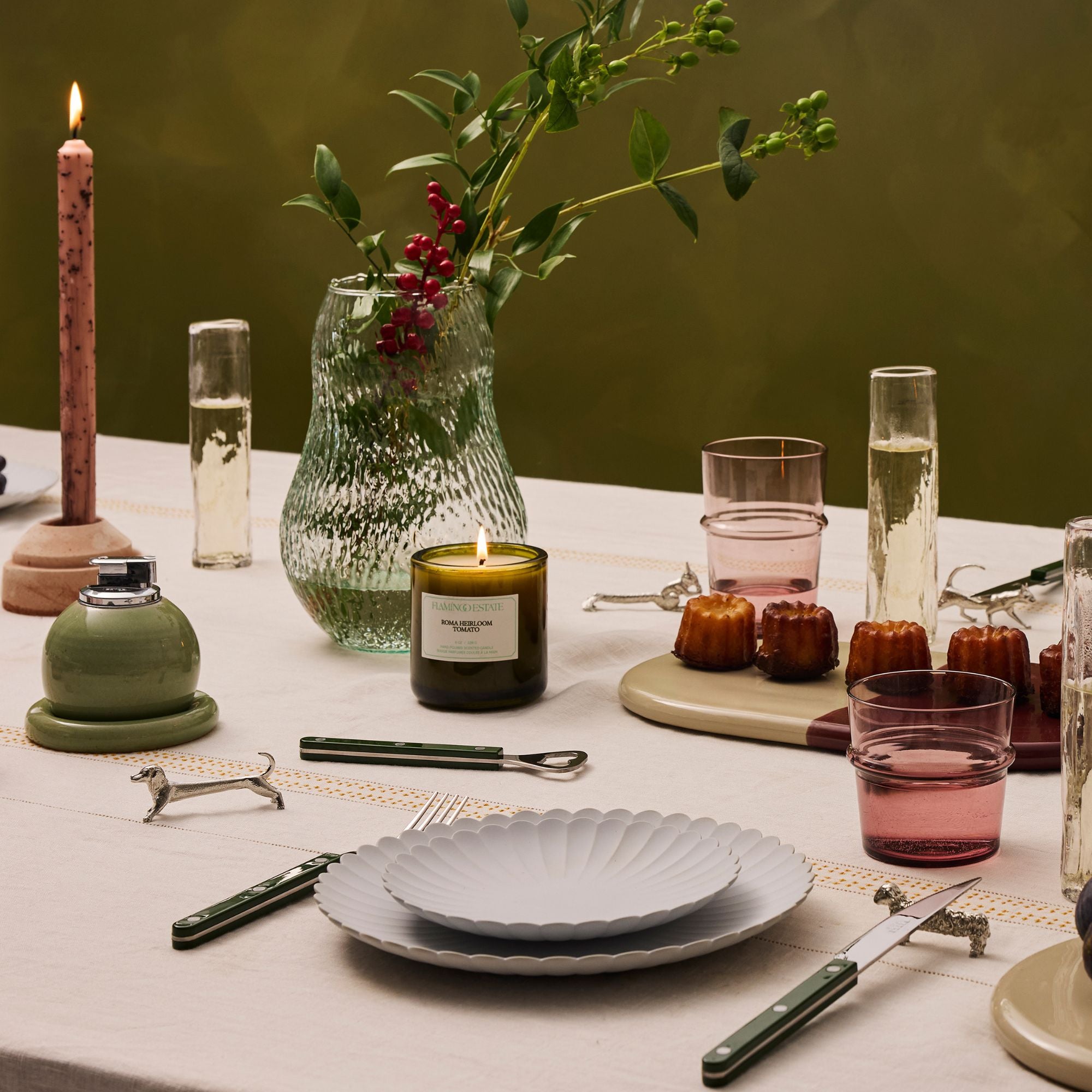 Goodee-Sabre Paris-Bistrot Solid Flatware - Set of 4 - Color - Dark Green/Shiny