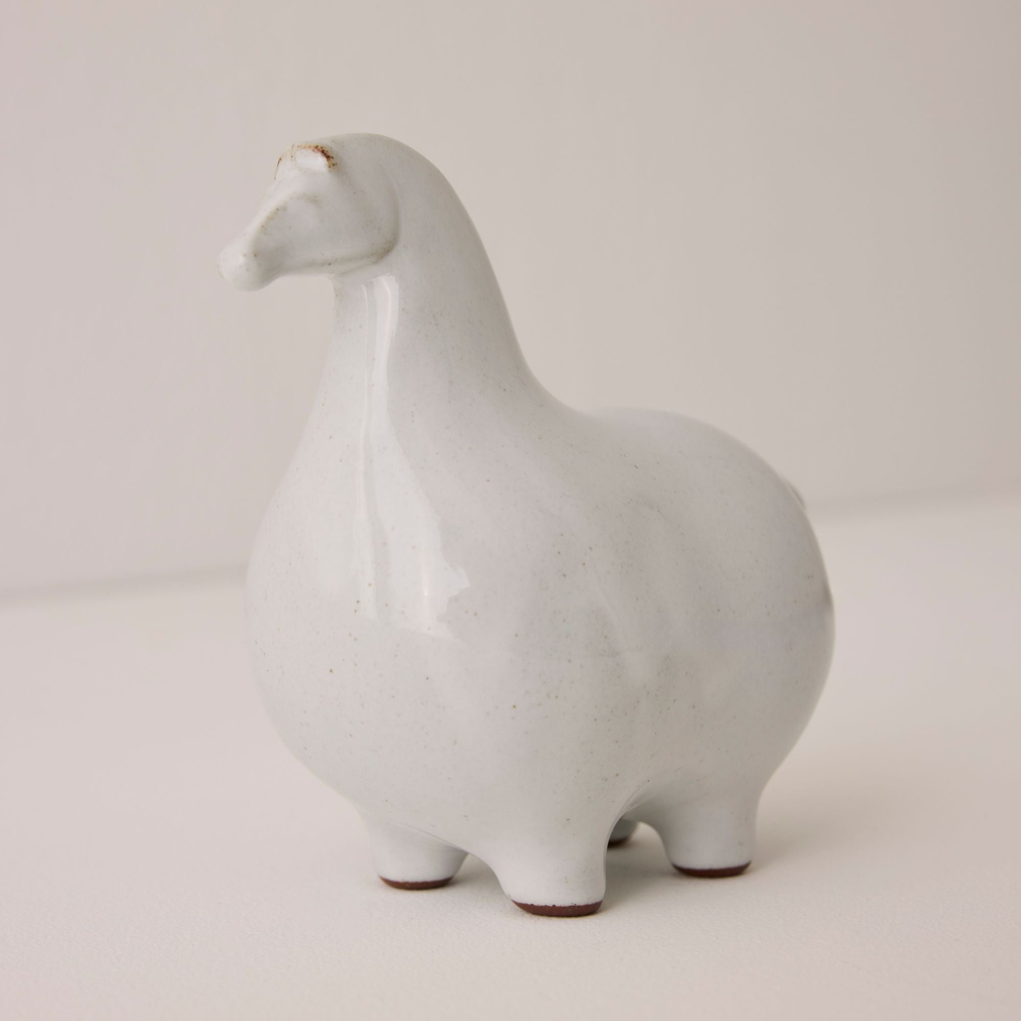 Goodee-Kashiwa Craft-Horse Ornament - Glazed - Color - White