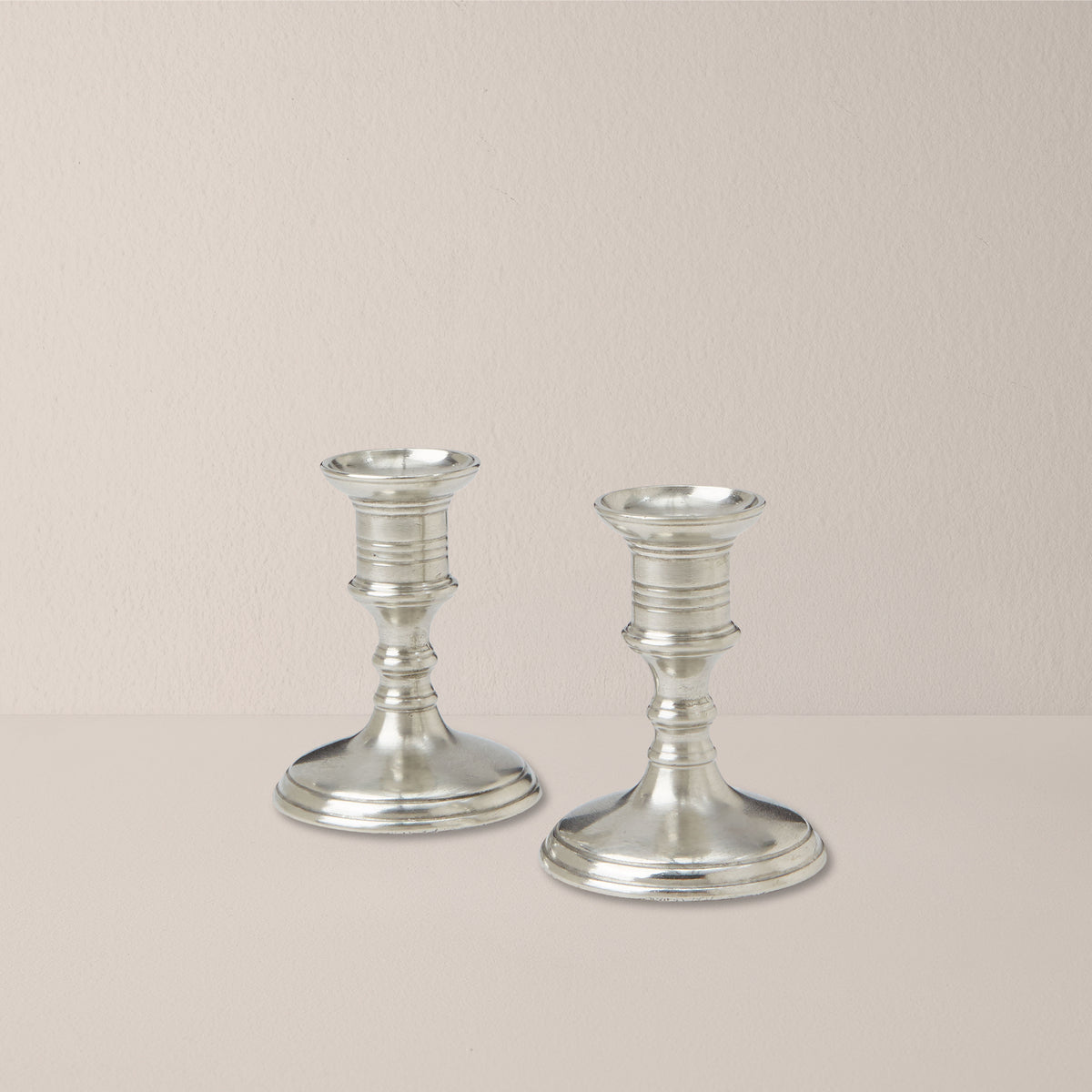 Goodee-MATCH- Prato Pewter Candlesticks - Set of 2