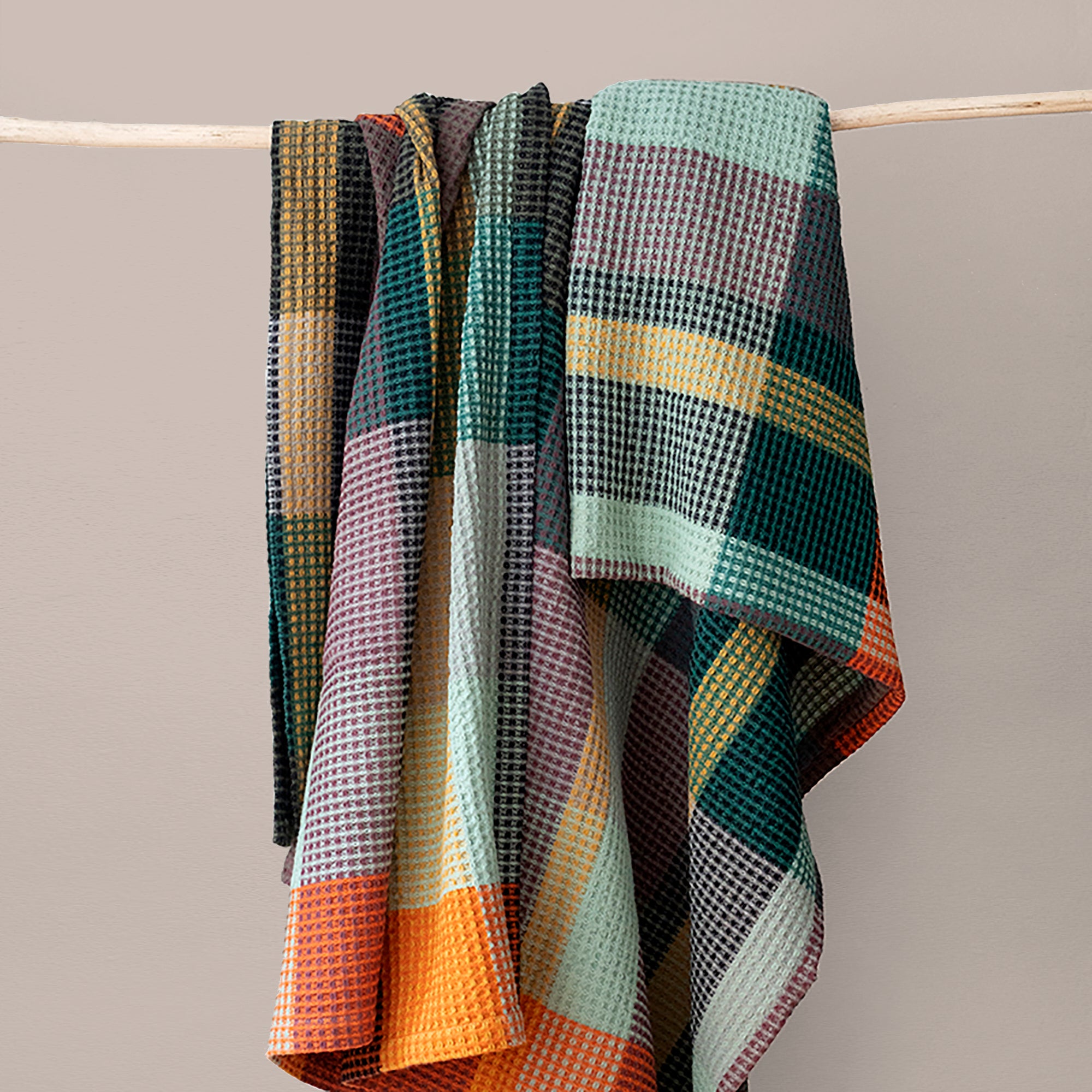 Goodee-Mungo-Vrou-Vrou Woven Cotton Blanket - Cypress - Color - Cypress