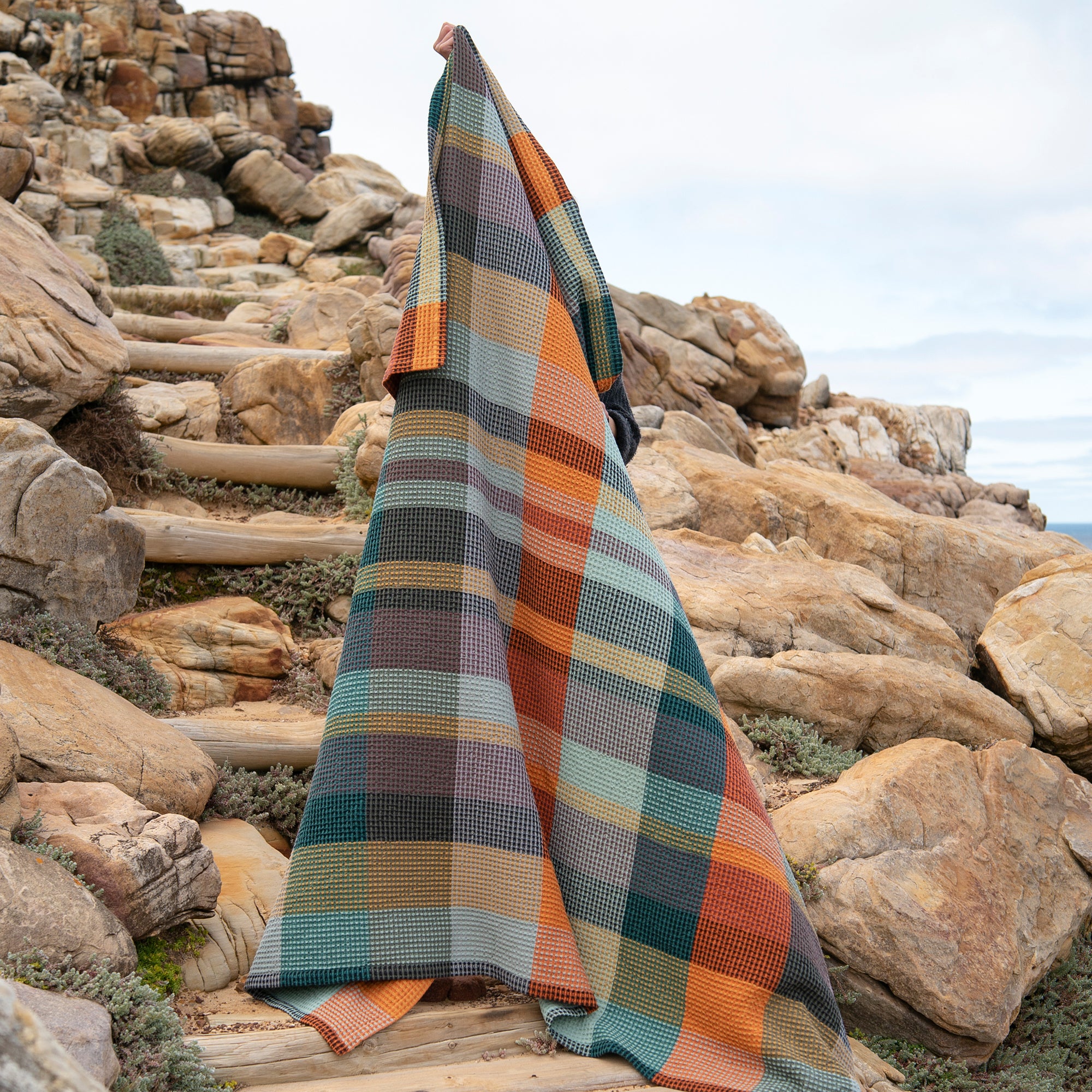Goodee-Mungo-Vrou-Vrou Woven Cotton Blanket - Cypress - Color - Cypress