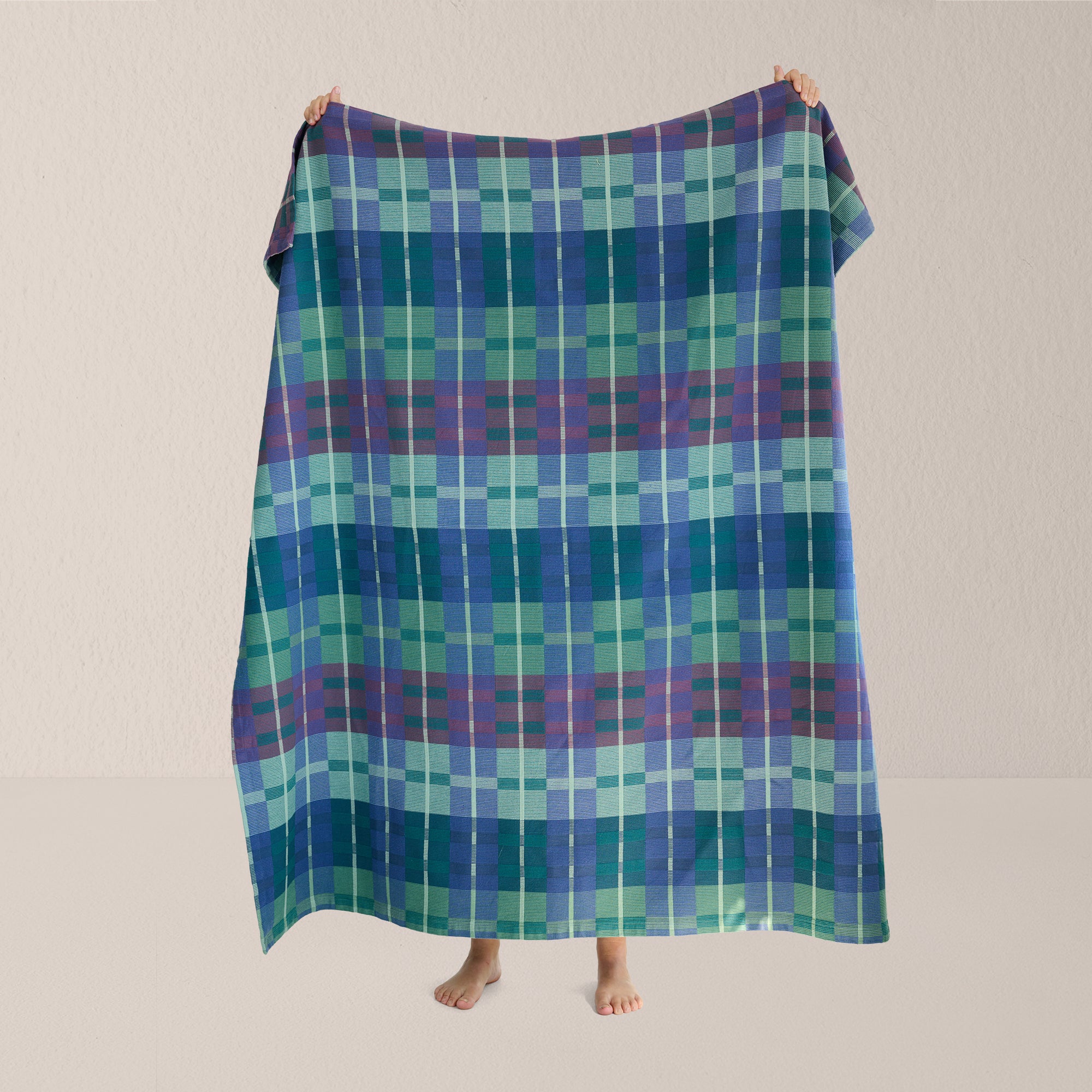 Goodee-Mungo-Woven Cotton Picnic Blanket - Mirage - Color - Mirage