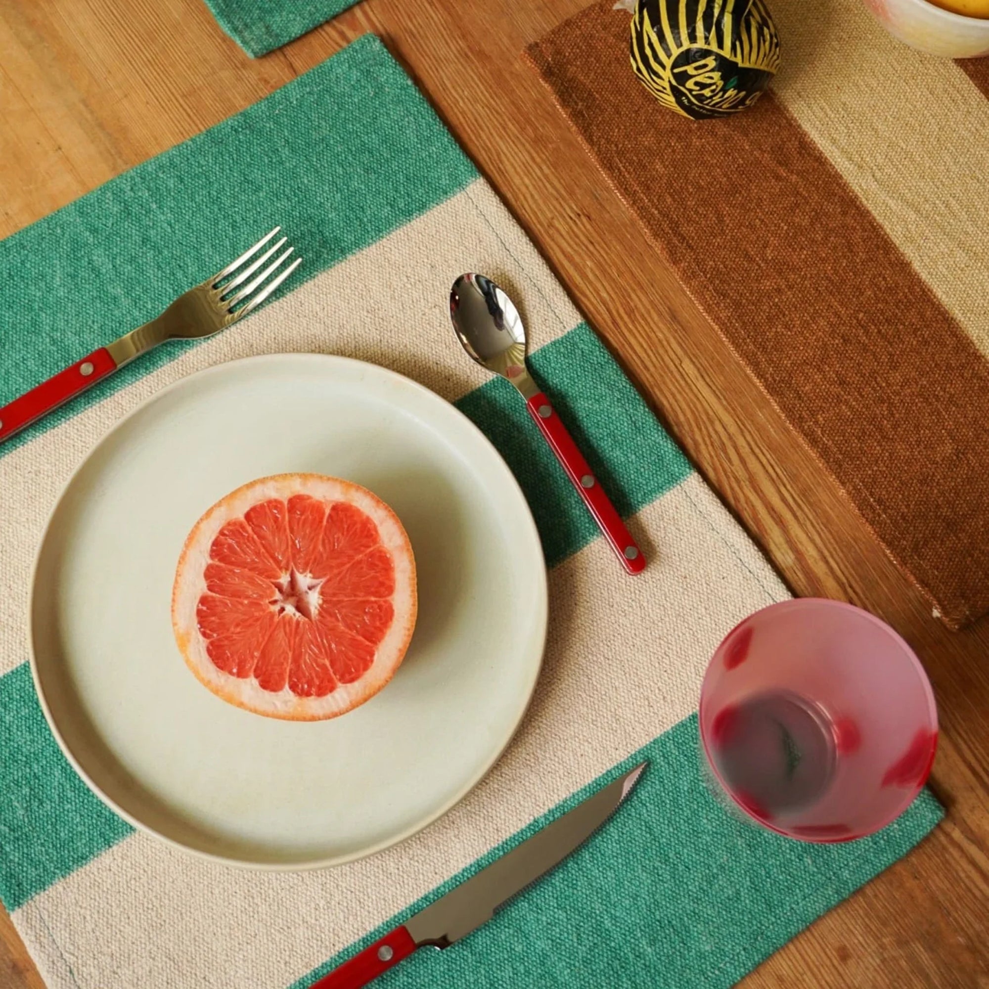 Goodee-Sabre Paris-Bistrot Solid Flatware - Set of 4 - Color - Burgundy/Shiny