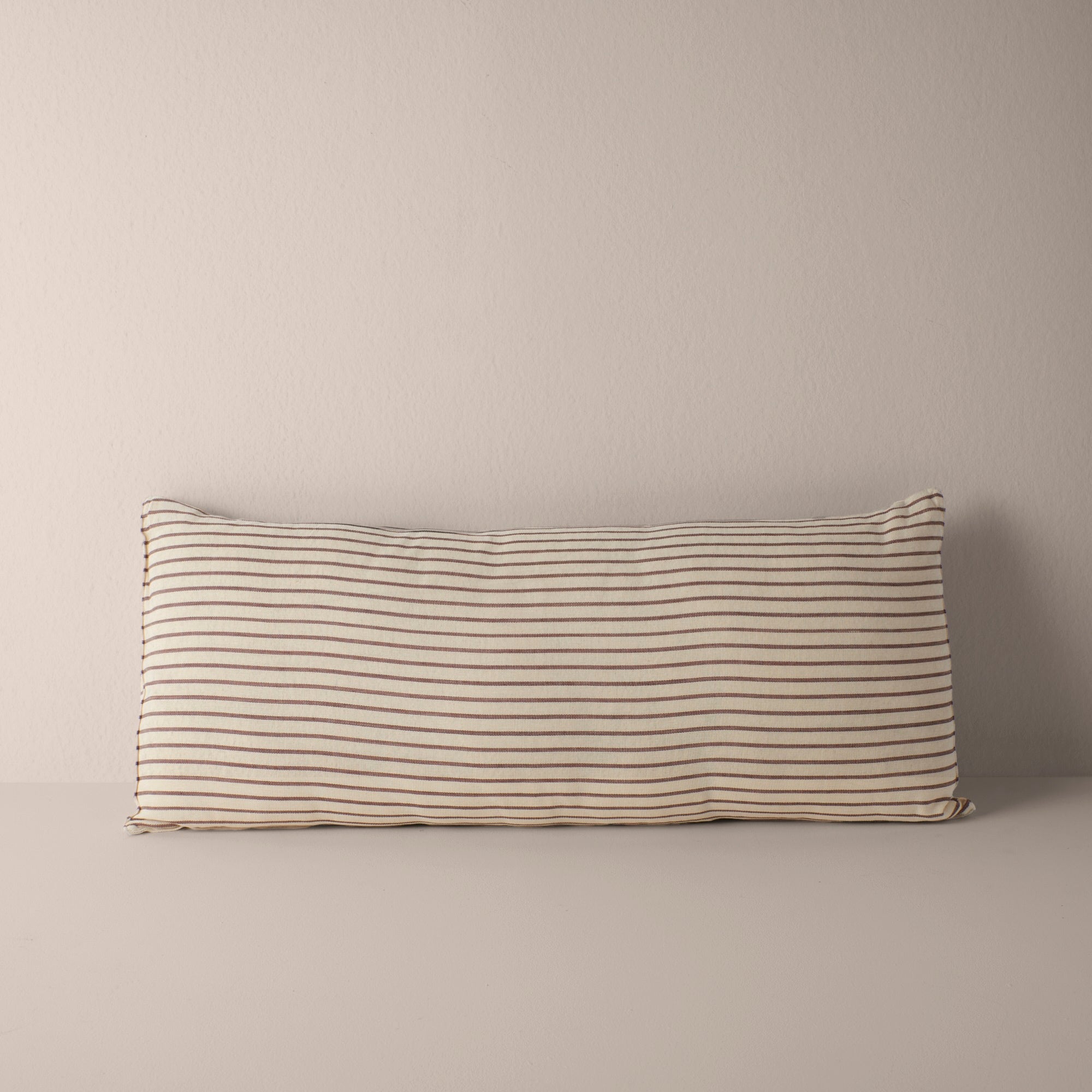 Goodee-Tensira-Kapok Lumbar Cushion - Color - Chocolate & Off-White Stripe