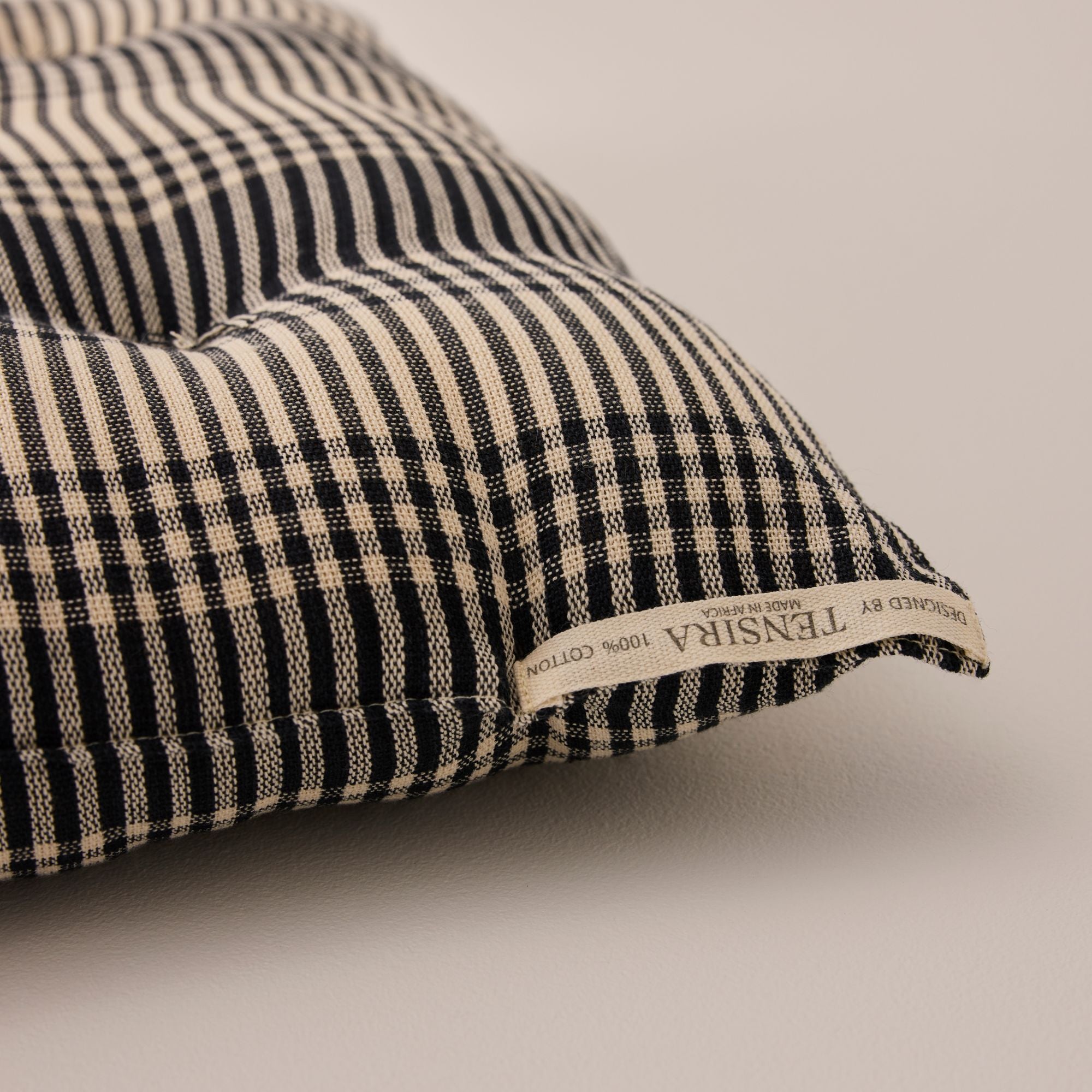 Goodee-Tensira-Chair Cushion - Color - Black/Off White Tartan