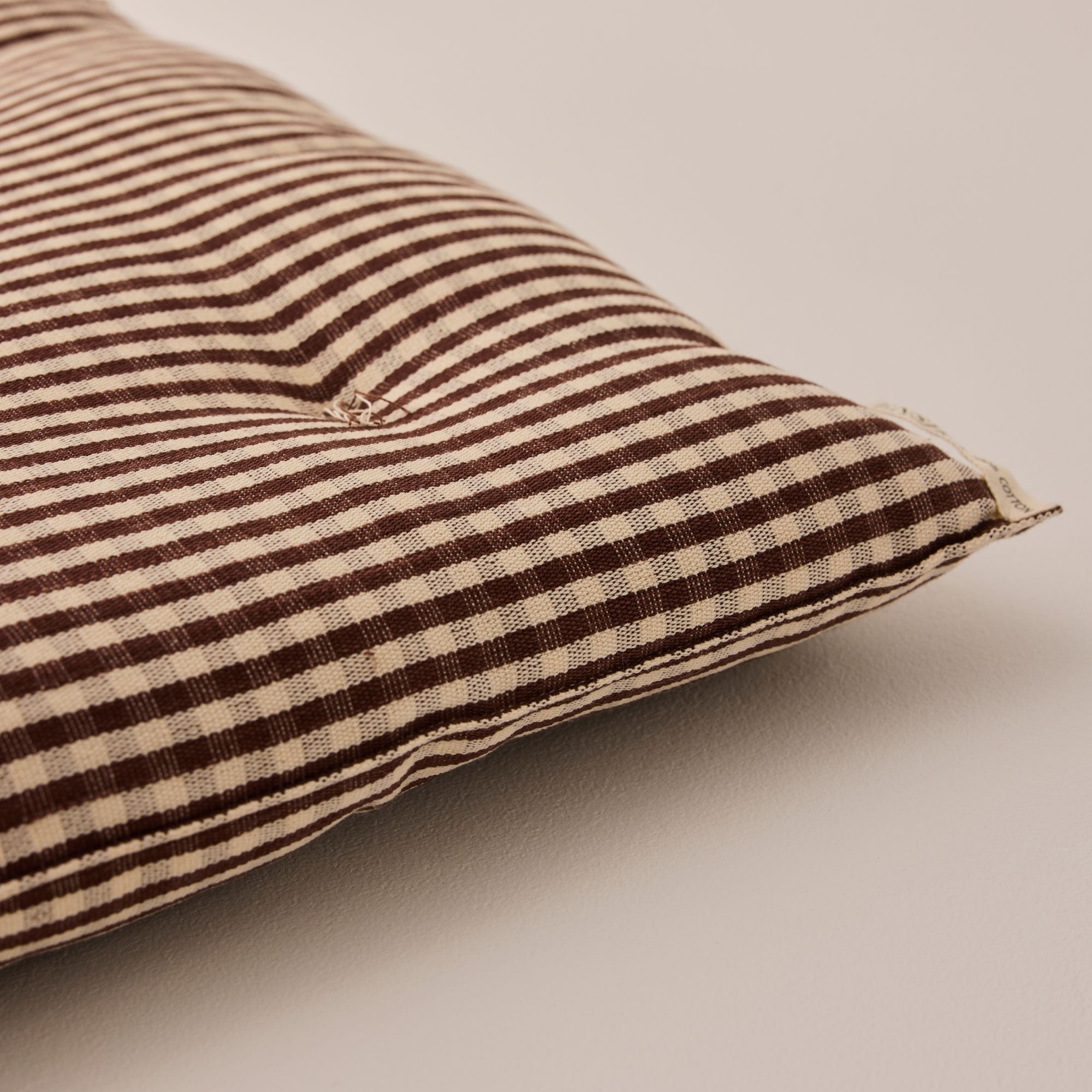 Goodee-Tensira-Chair Cushion - Color - Chocolate Gingham/Ecru