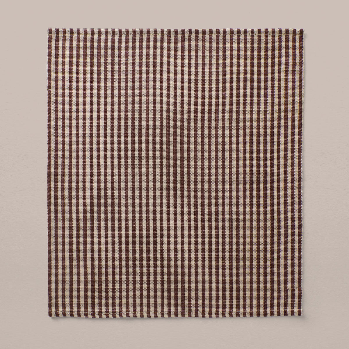 Goodee-Tensira-Hand-Dyed Cotton Napkins - Set of 4 - Color - Chocolate Gingham/Ecru