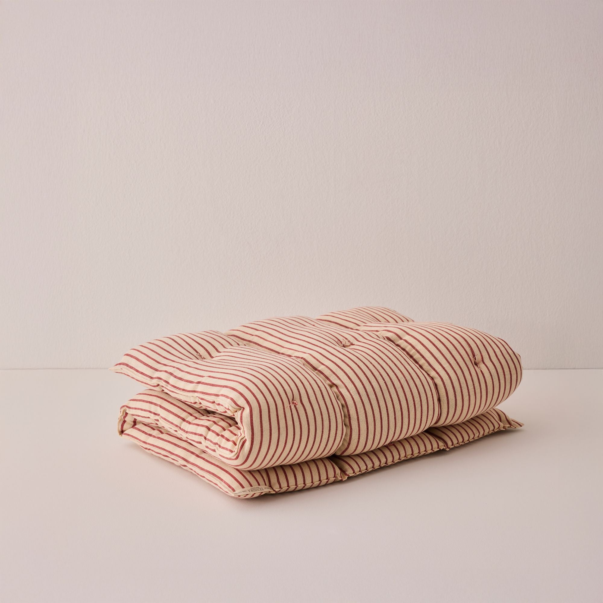 Goodee-Tensira-Kapok Foldable Lounge Cushion - Color - Muted Red/Ecru