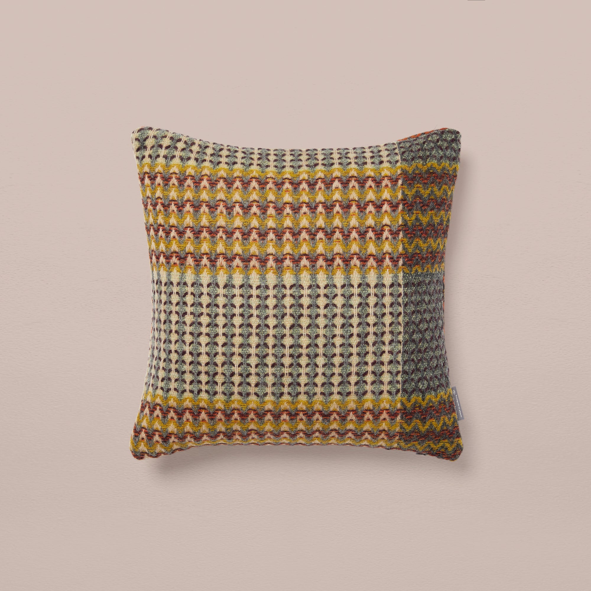 Goodee-Wallace Sewell-Shetland Wool Ripple Cushion Cover - Yosemite - Color - Maroon/Grey Stripe