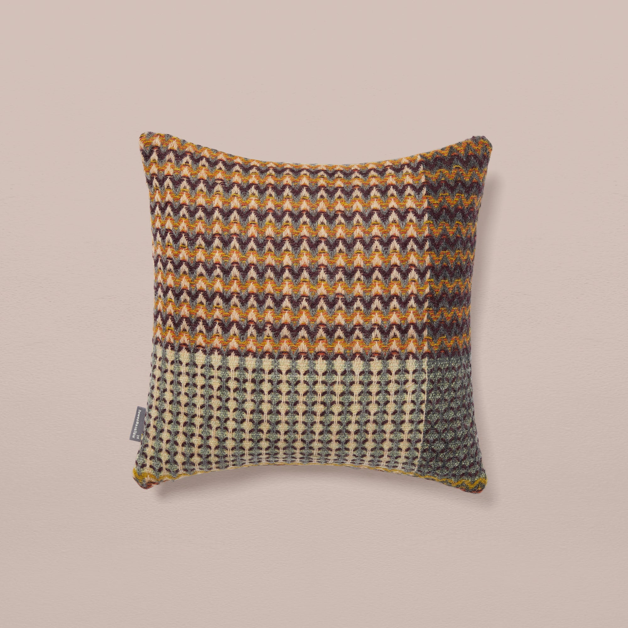 Goodee-Wallace Sewell-Shetland Wool Ripple Cushion Cover - Yosemite - Color - Maroon/Grey Stripe