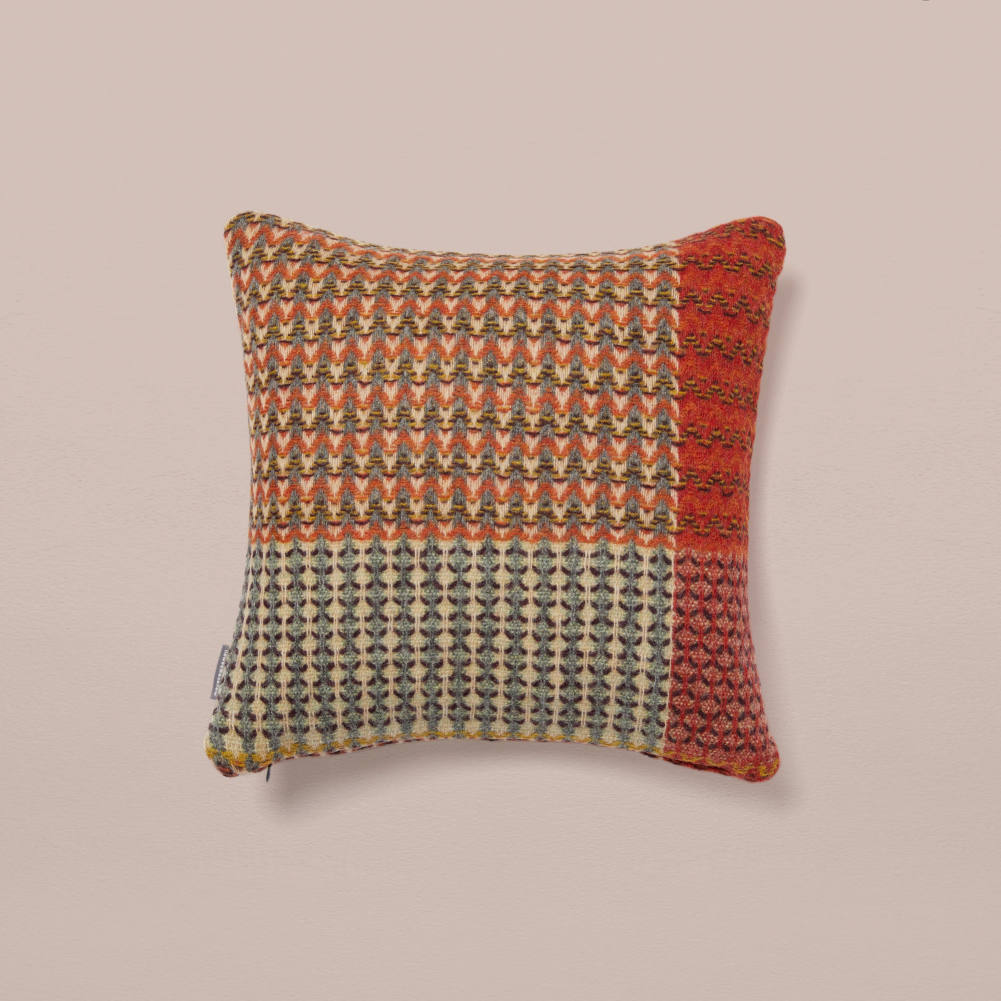 Goodee-Wallace Sewell-Shetland Wool Ripple Cushion Cover - Yosemite - Color - Amber/Red Stripe