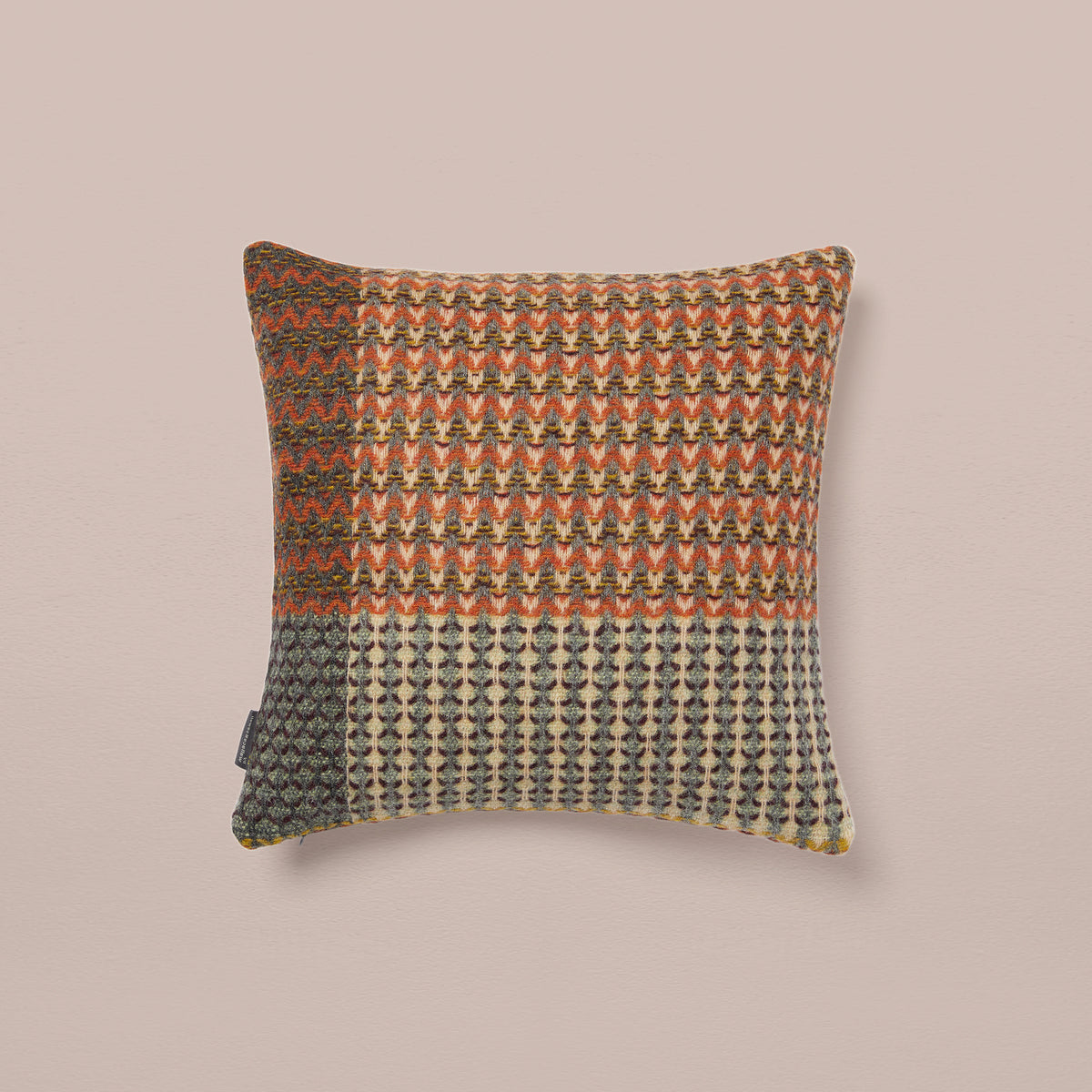 Goodee-Wallace Sewell-Shetland Wool Ripple Cushion Cover - Yosemite - Color - Amber/Grey Stripe