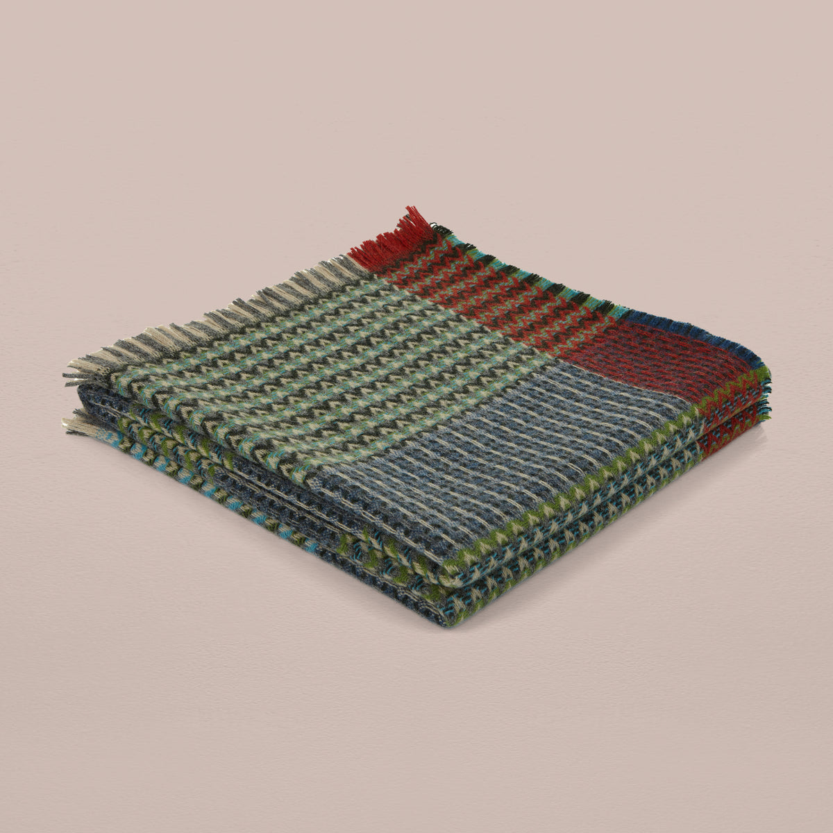 Goodee-Wallace Sewell-Shetland Wool Ripple Throw - Everglade - Color - Everglade