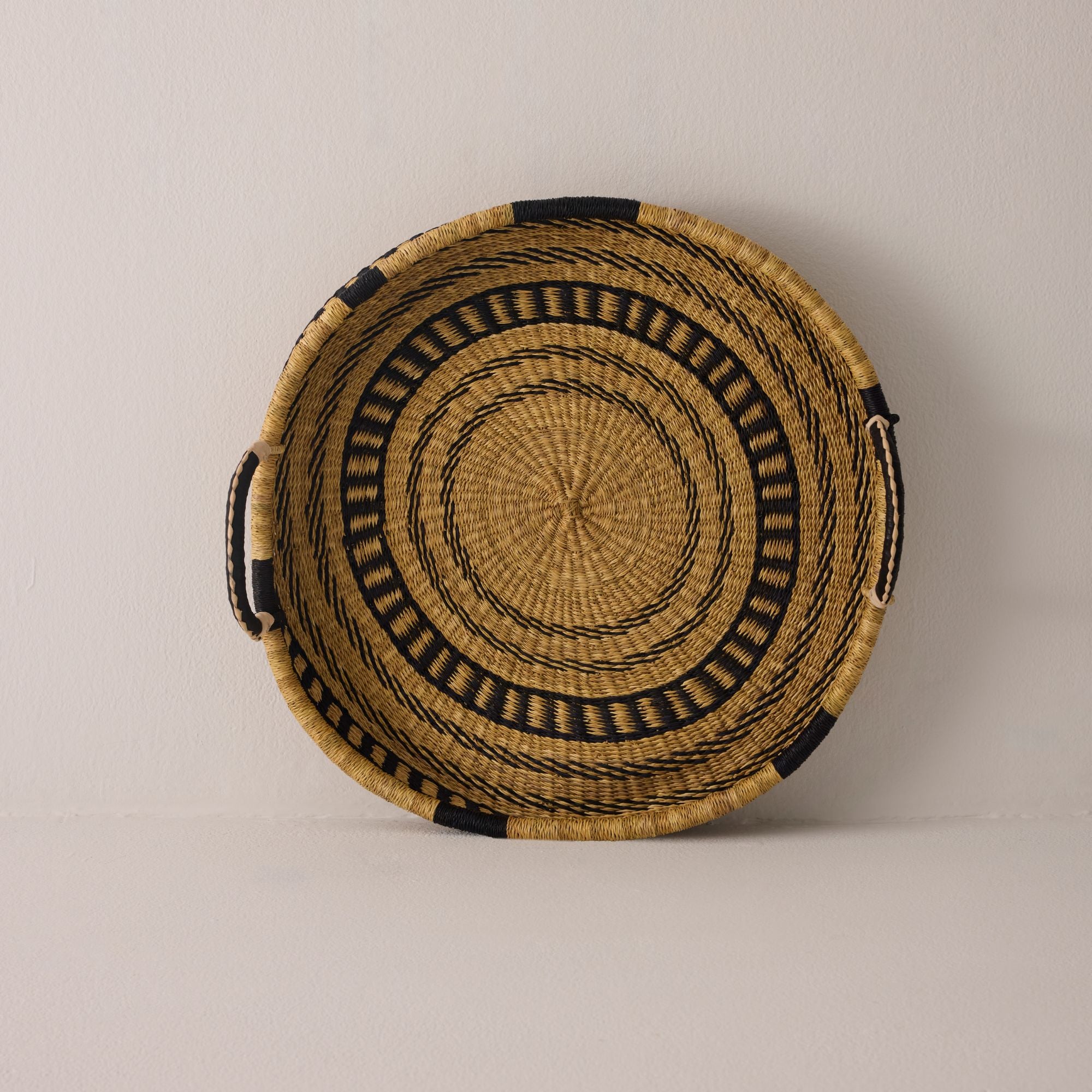 Goodee-Baba Tree-Large Woven Tray Wall Decor - Color - Black & Natural