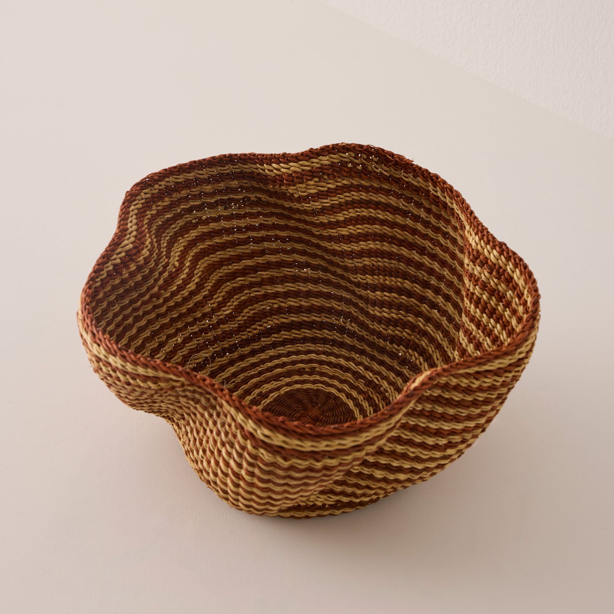 Goodee-Baba Tree-Tiny Pakurigo Wave Decor Basket - Color - Terracotta Stripe