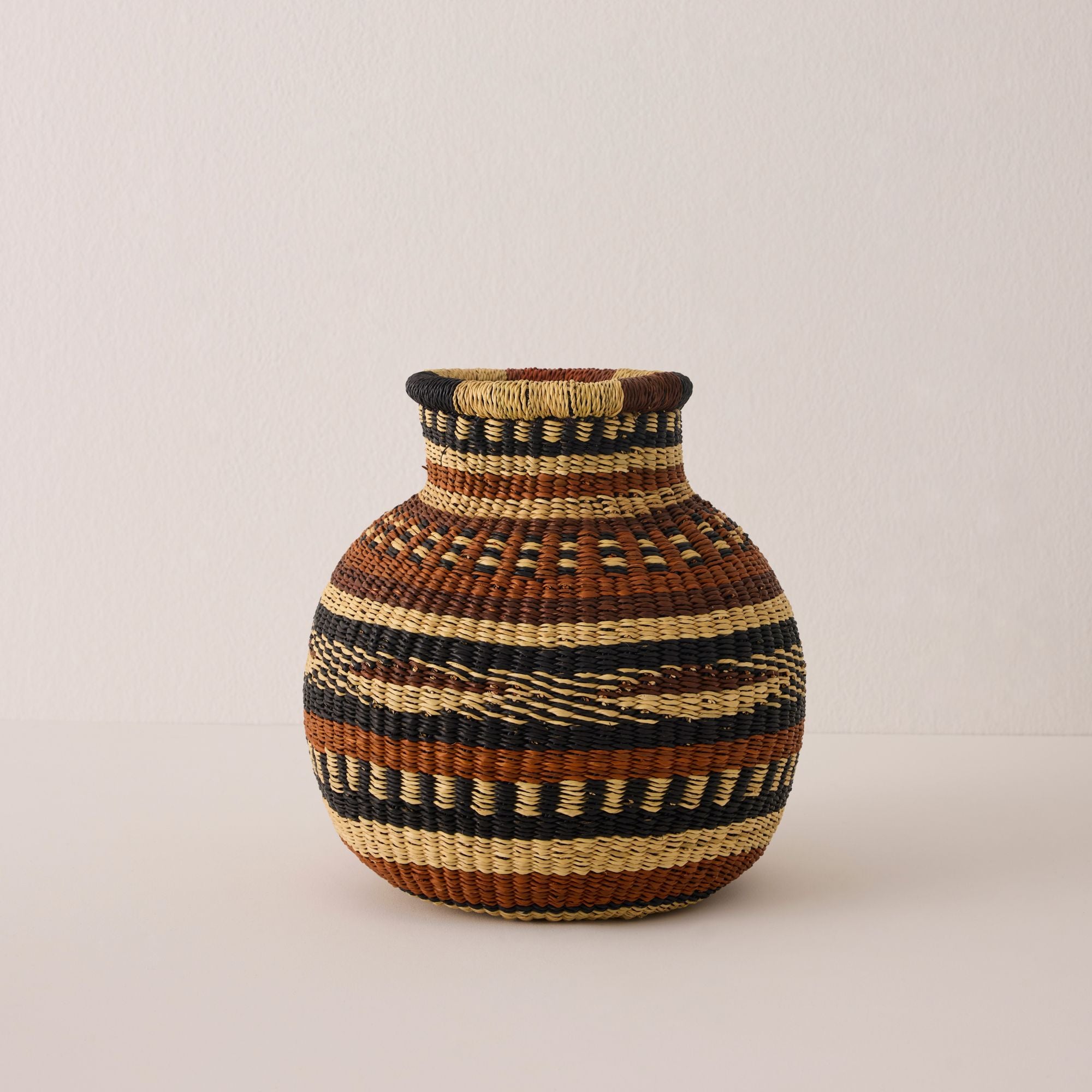 Goodee-Baba Tree-Small Jemima Decor Basket - Color - Orange, Brown & Navy