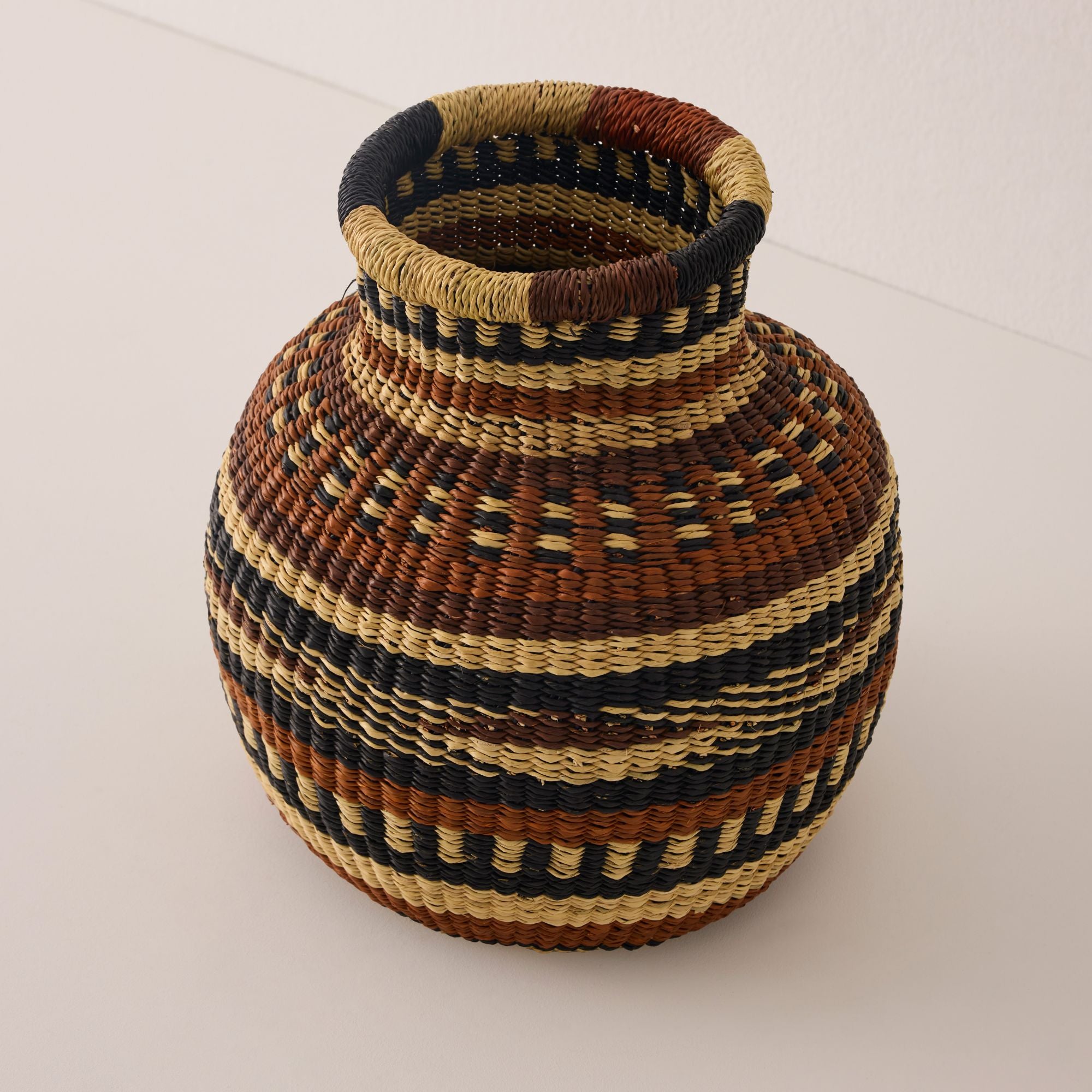 Goodee-Baba Tree-Small Jemima Decor Basket - Color - Orange, Brown & Navy