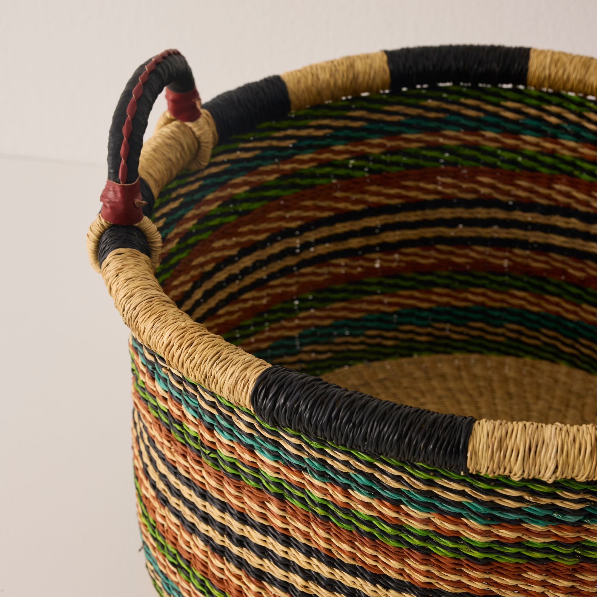 Goodee-Baba Tree- Small Woven Short Basket - Color - Multi Stripes