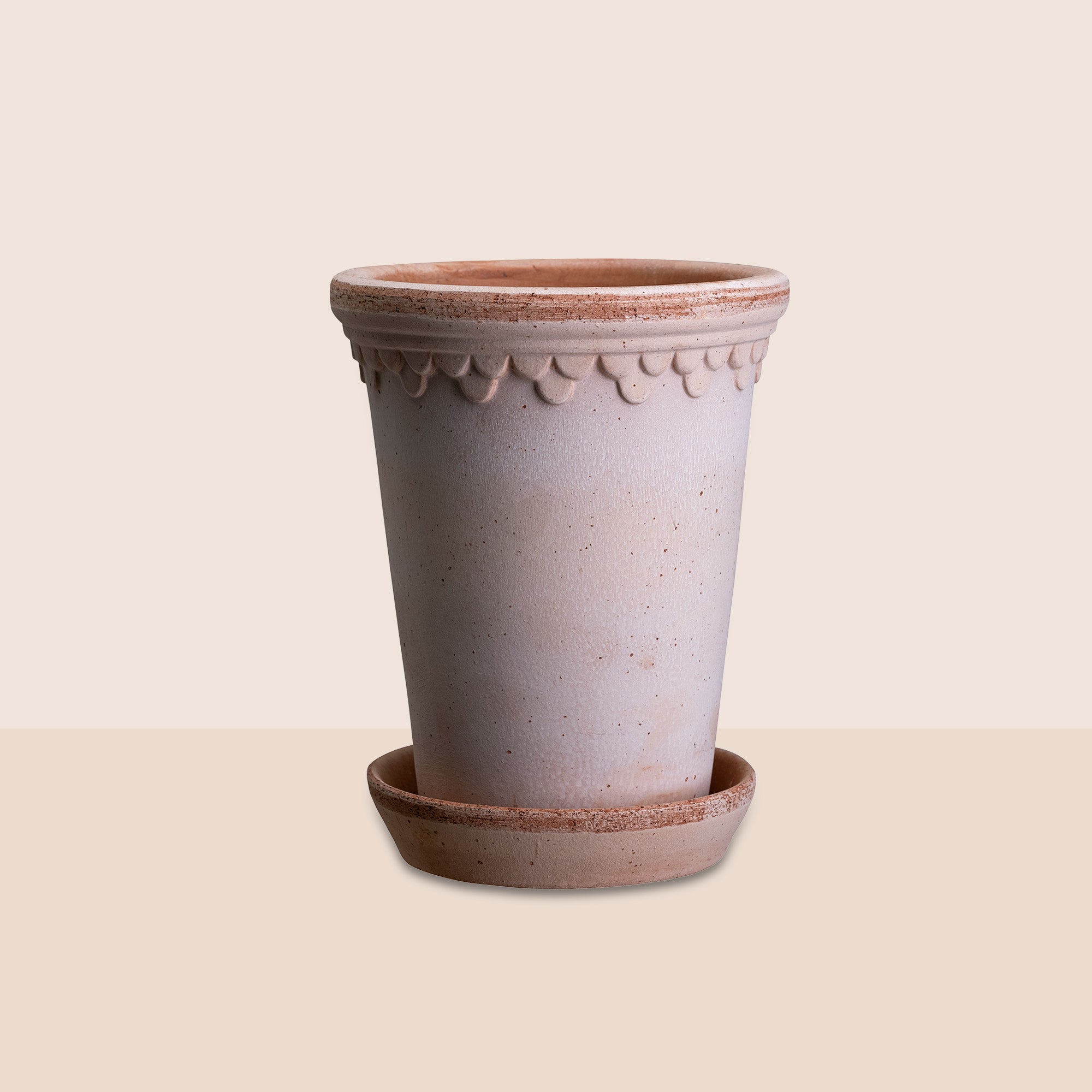 Goodee-Bergs Potter-Copenhagen Ø14 Tall Planter & Saucer - Color - Raw Rosa