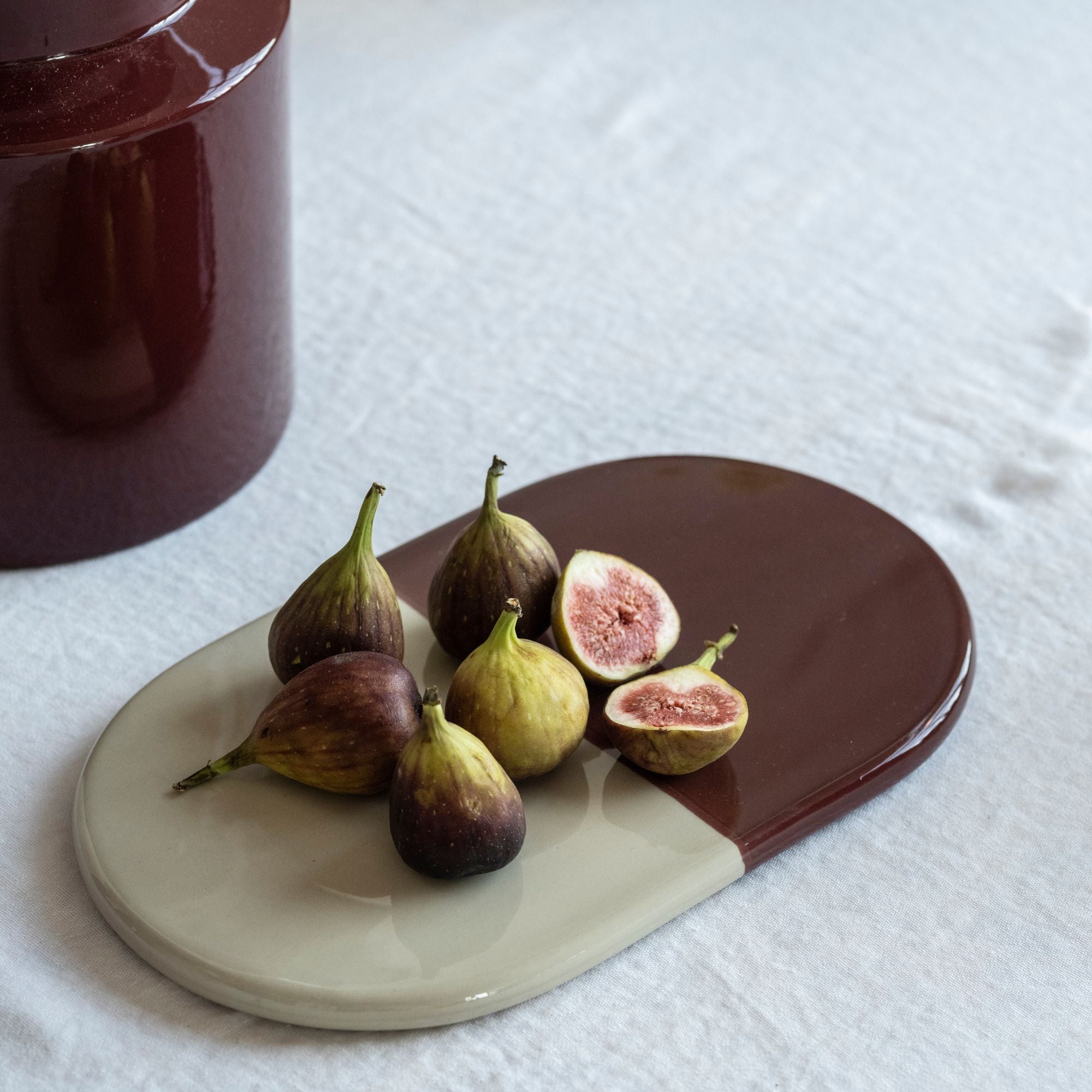 Goodee-Bergs Potter-Nuna Oval Stoneware Platter - Color - Burgundy Glazed