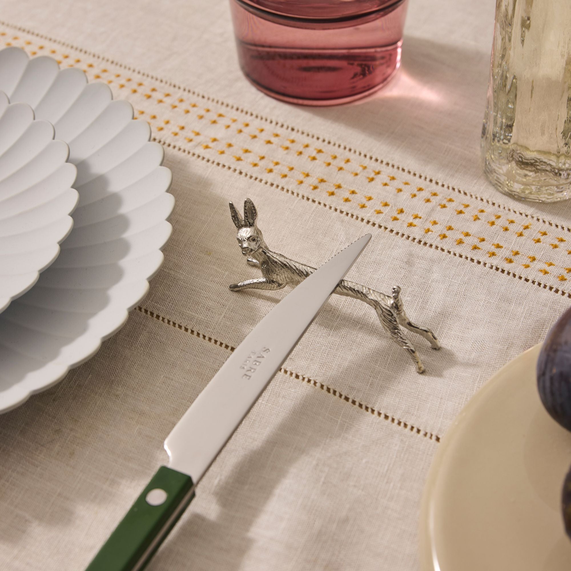 Goodee-Sabre Paris-Bistrot Solid Flatware - Set of 4 - Color - Dark Green/Shiny