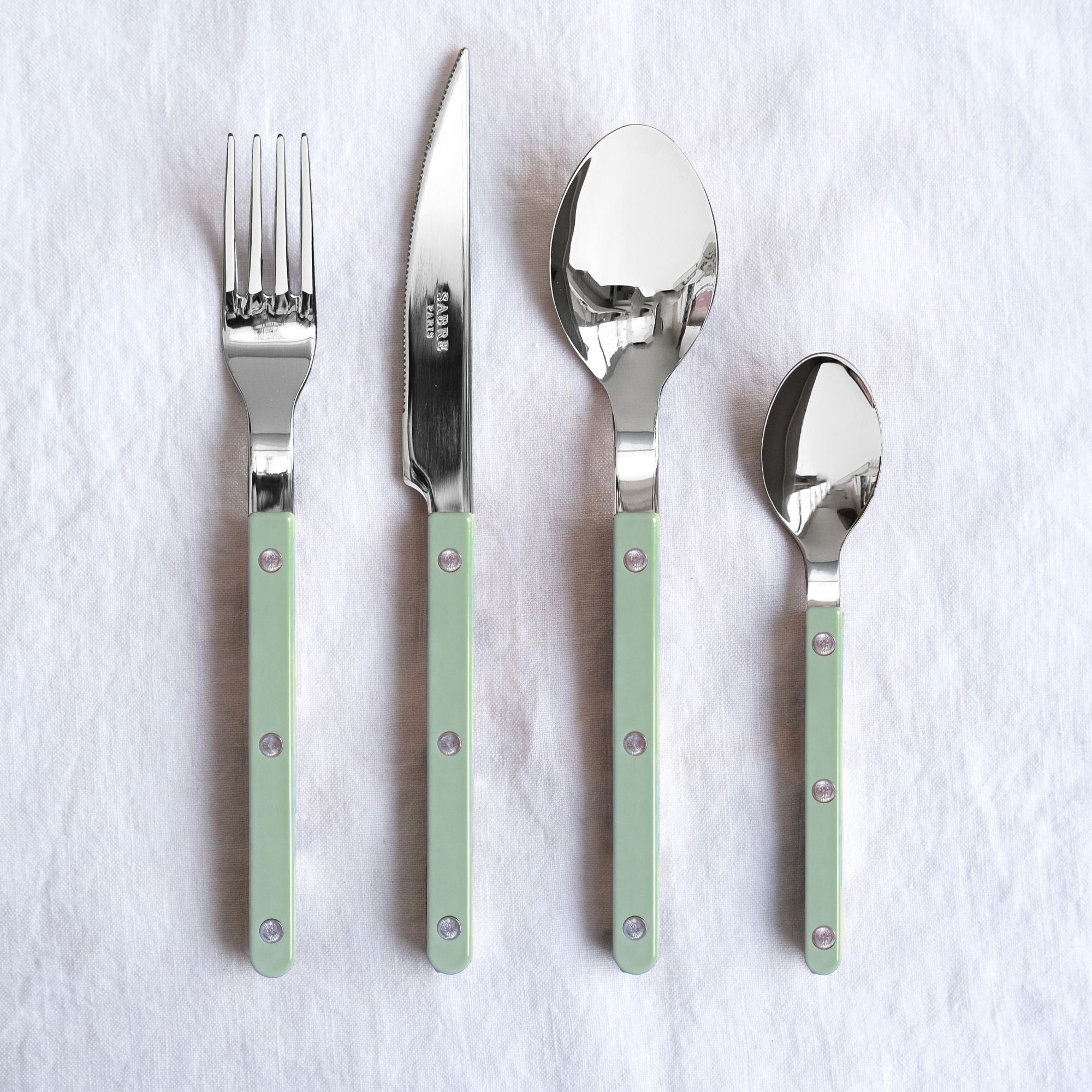 Goodee-Sabre Paris-Bistrot Solid Flatware - Set of 4 - Color - Asparagus/Shiny