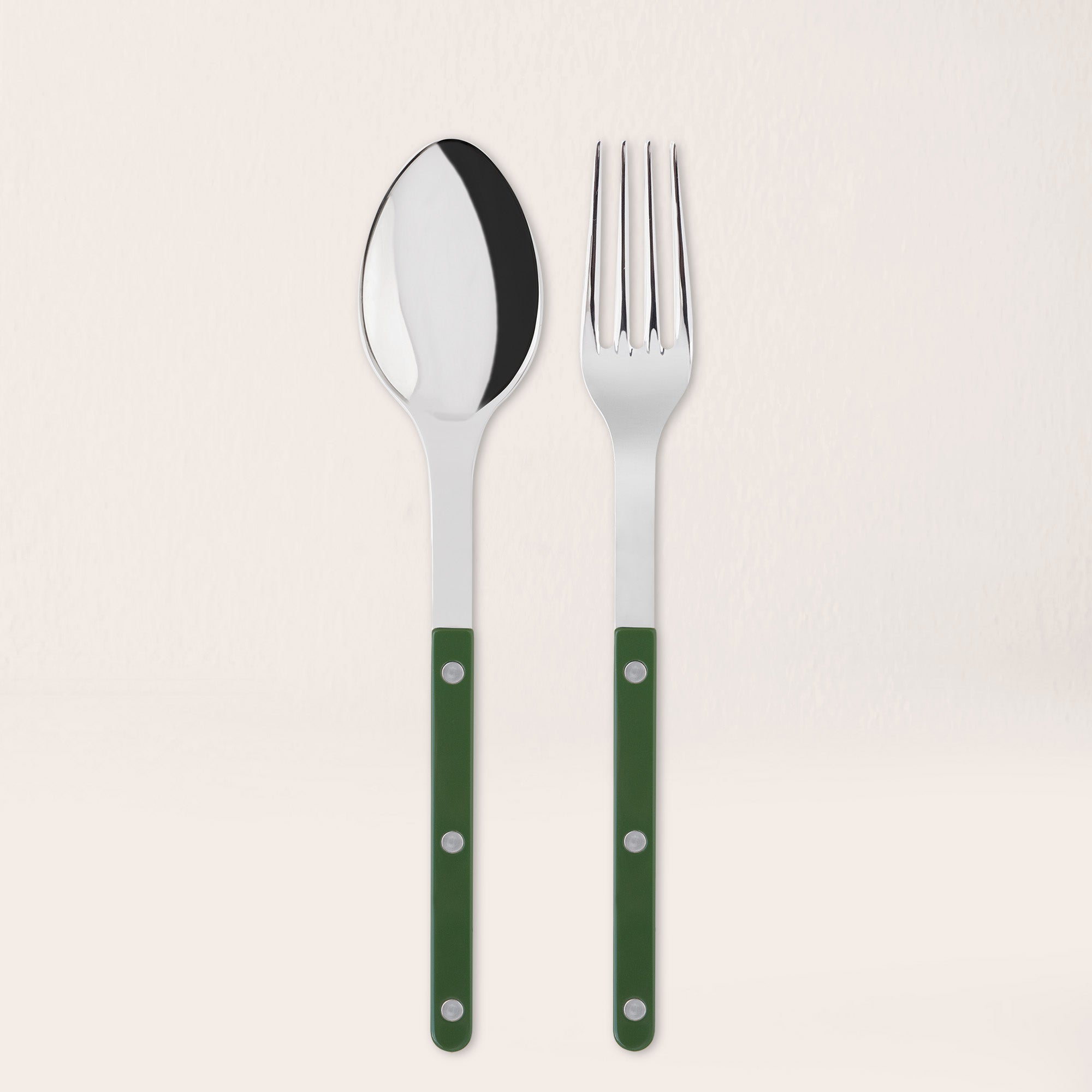Goodee-Sabre Paris-Bistrot Solid Flatware - Set of 4 - Color - Dark Green/Shiny