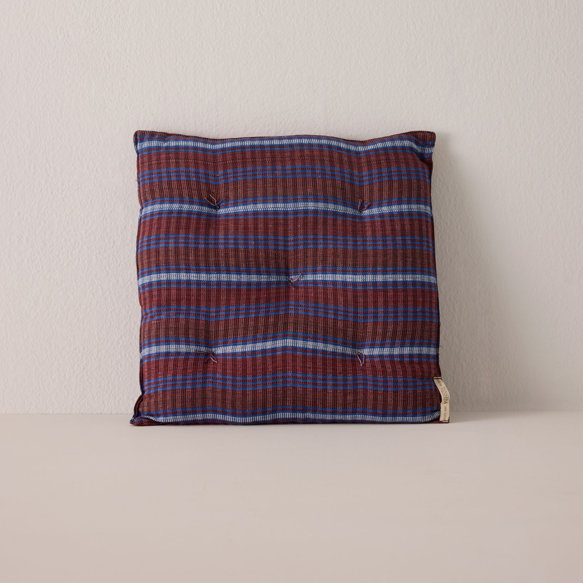 Goodee-Tensira-Chair Cushion - Color - Burgundy & Blue Tartan