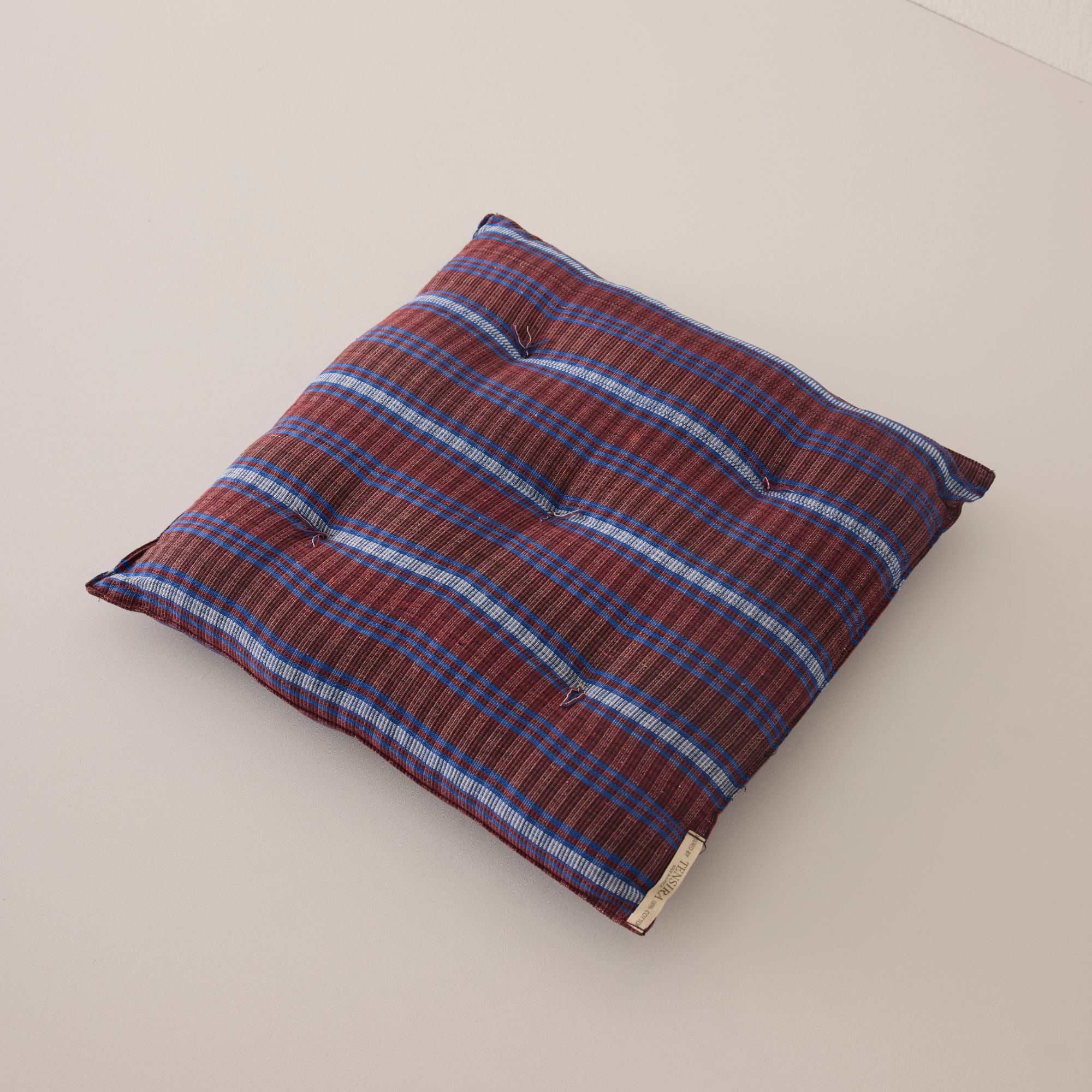 Goodee-Tensira-Chair Cushion - Color - Burgundy & Blue Tartan