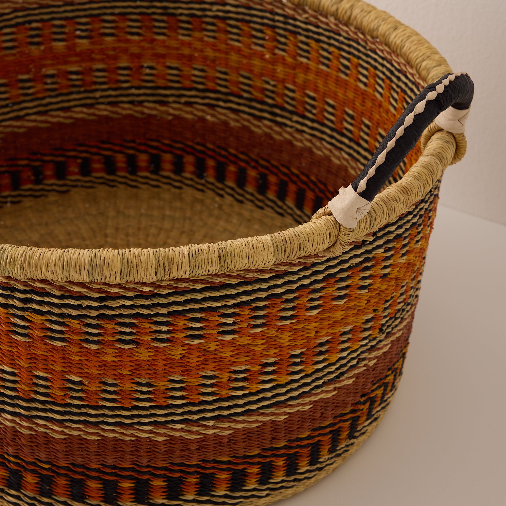Goodee-Baba Tree-Large Woven Short Basket - Color - Multi Yellow
