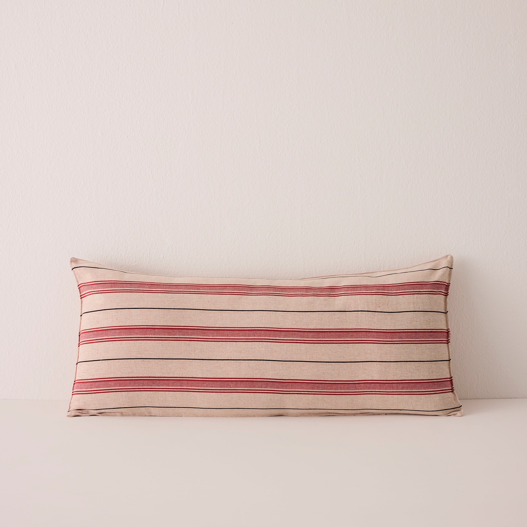 Goodee-Tensira-Kapok Lumbar Cushion - Color - Red & Black Stripe
