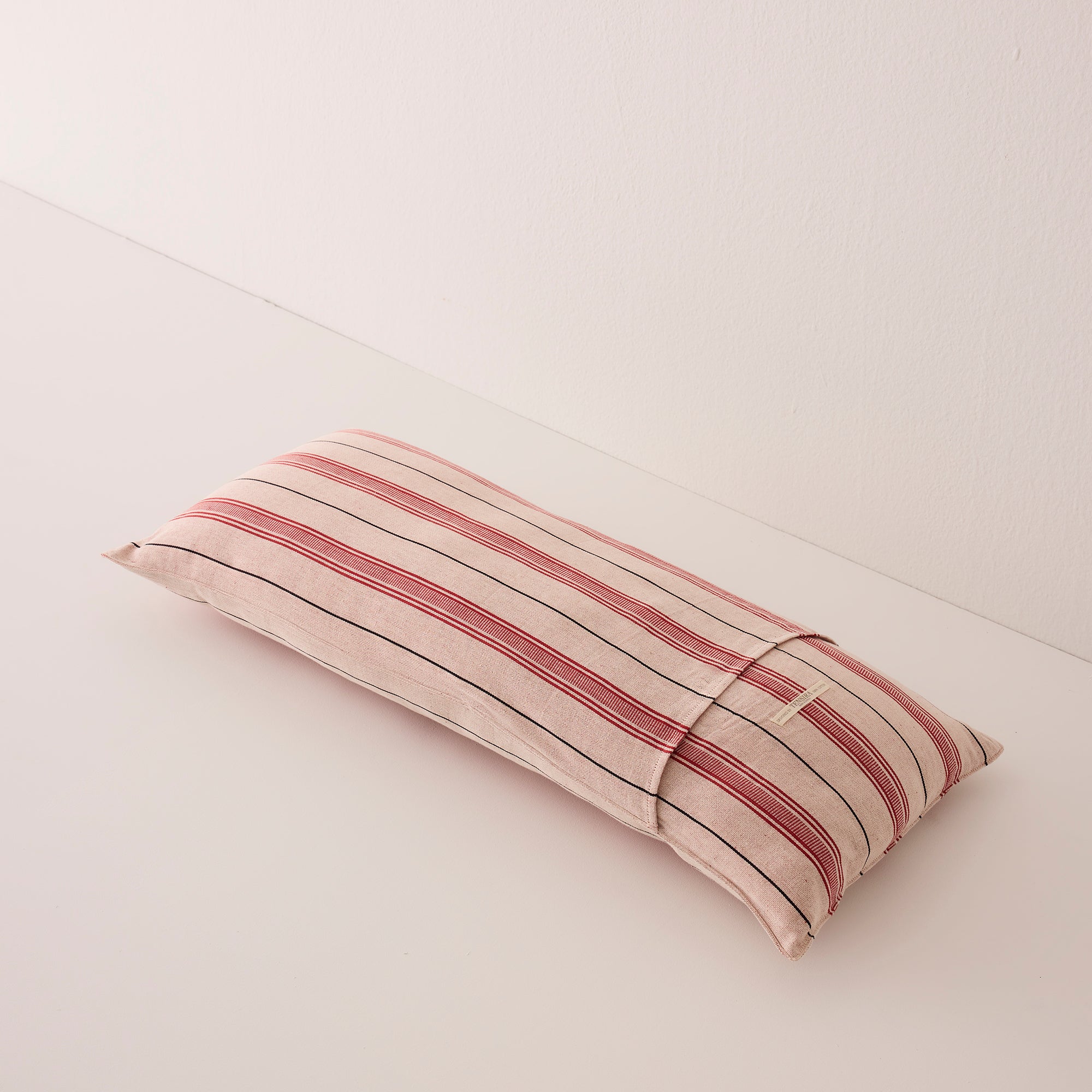 Goodee-Tensira-Kapok Lumbar Cushion - Color - Red & Black Stripe