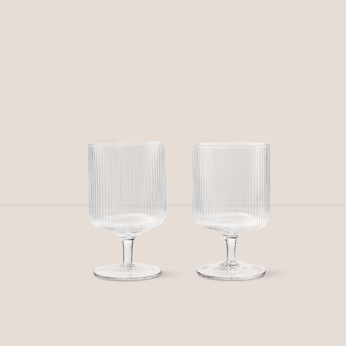 Ripple Wine Glass, Set of Two, Smoke
