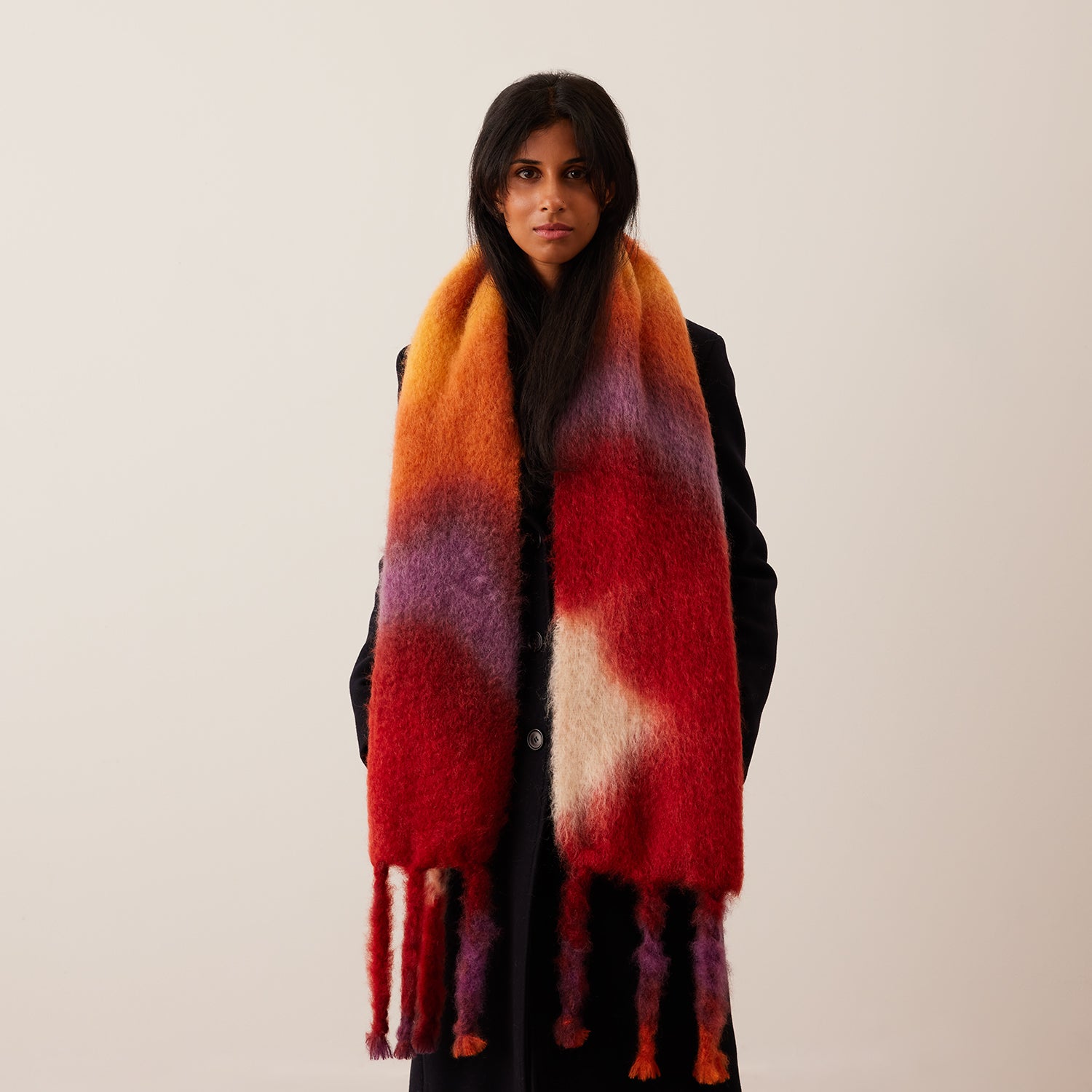 Goodee-Ezcaray-Tie-Dye Scarf - Color - Garnet