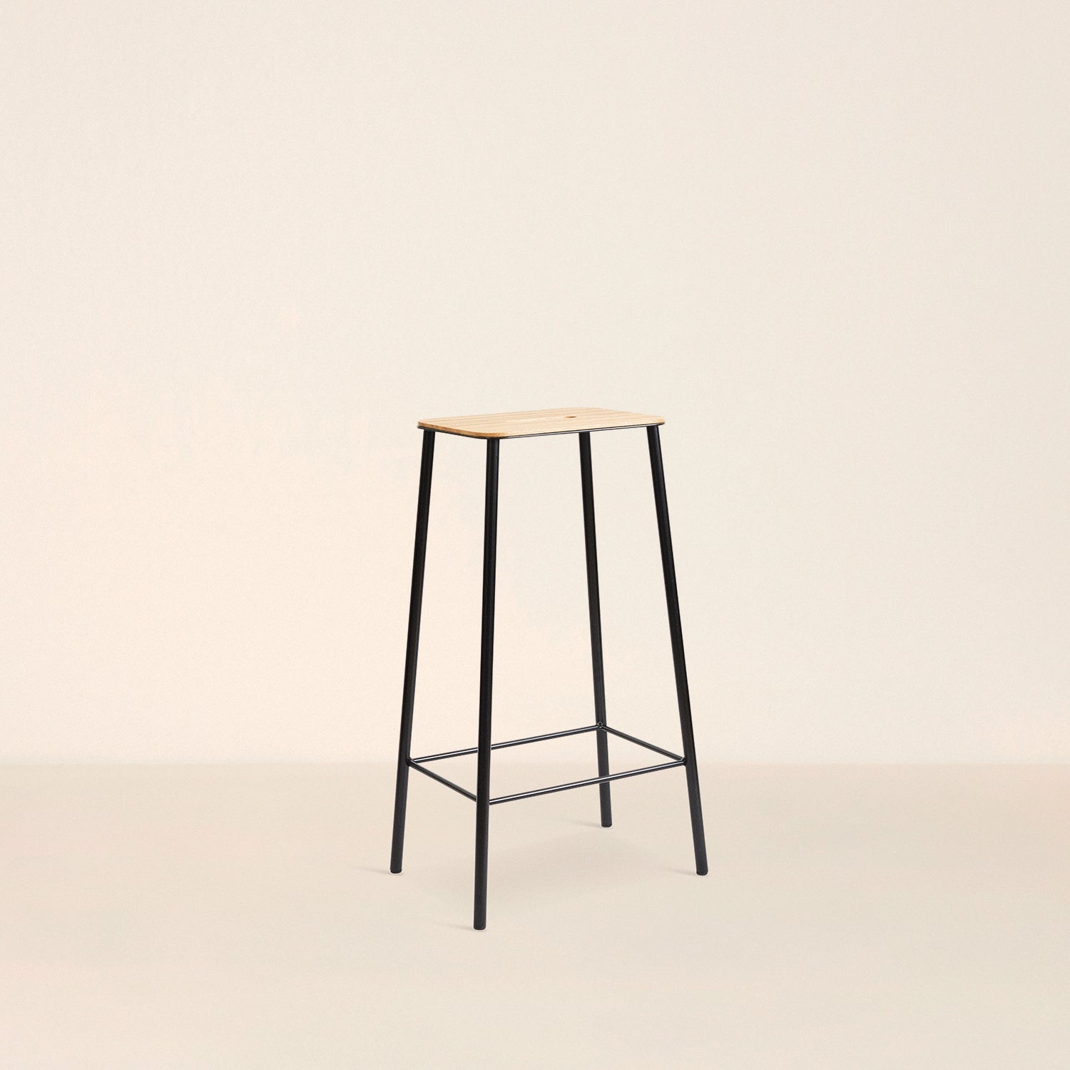 Goodee-Frama-Adam Stool - Size - H76 - Color - Oak & Black