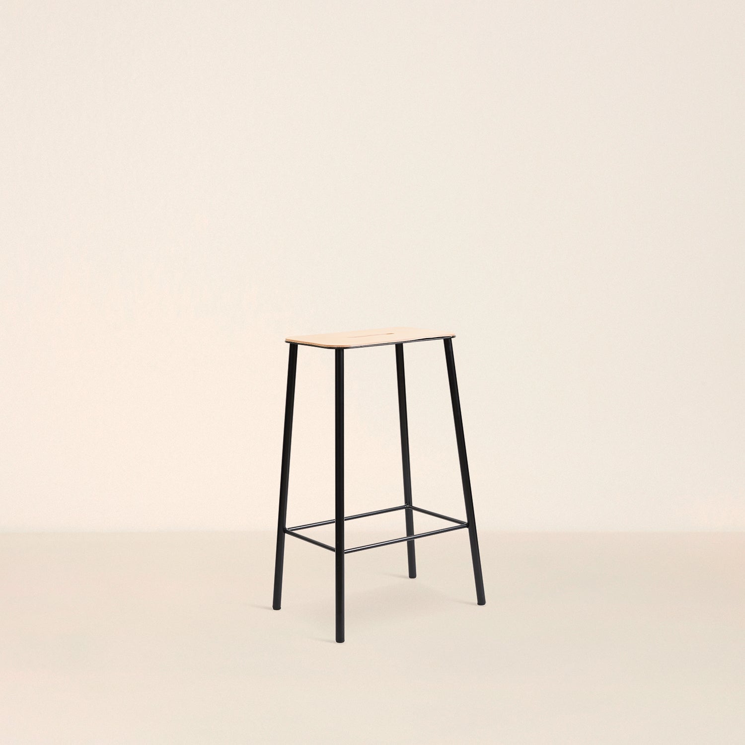 Goodee-Frama-Adam Stool - Size - H65 - Color - Oak & Black