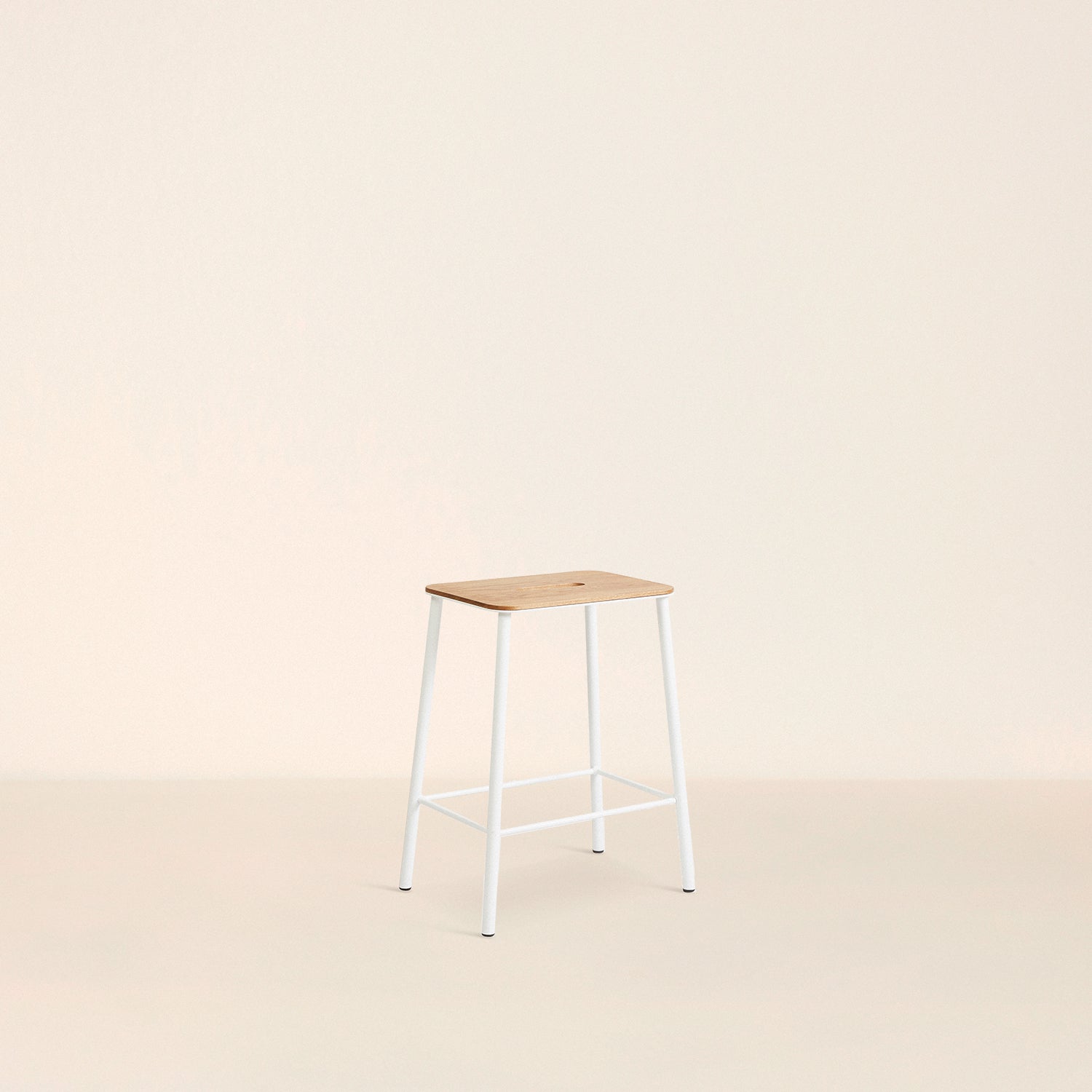 Goodee-Frama-Adam Stool - Size - H50 - Color - Oak & Warm White