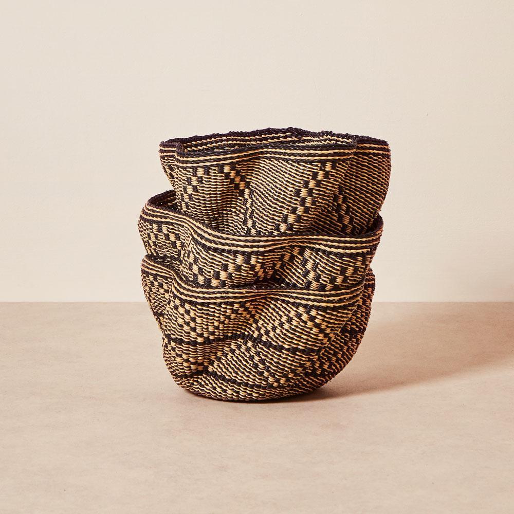 Goodee-Baba Tree-Tiny Pakurigo Basket - Color - Black & White