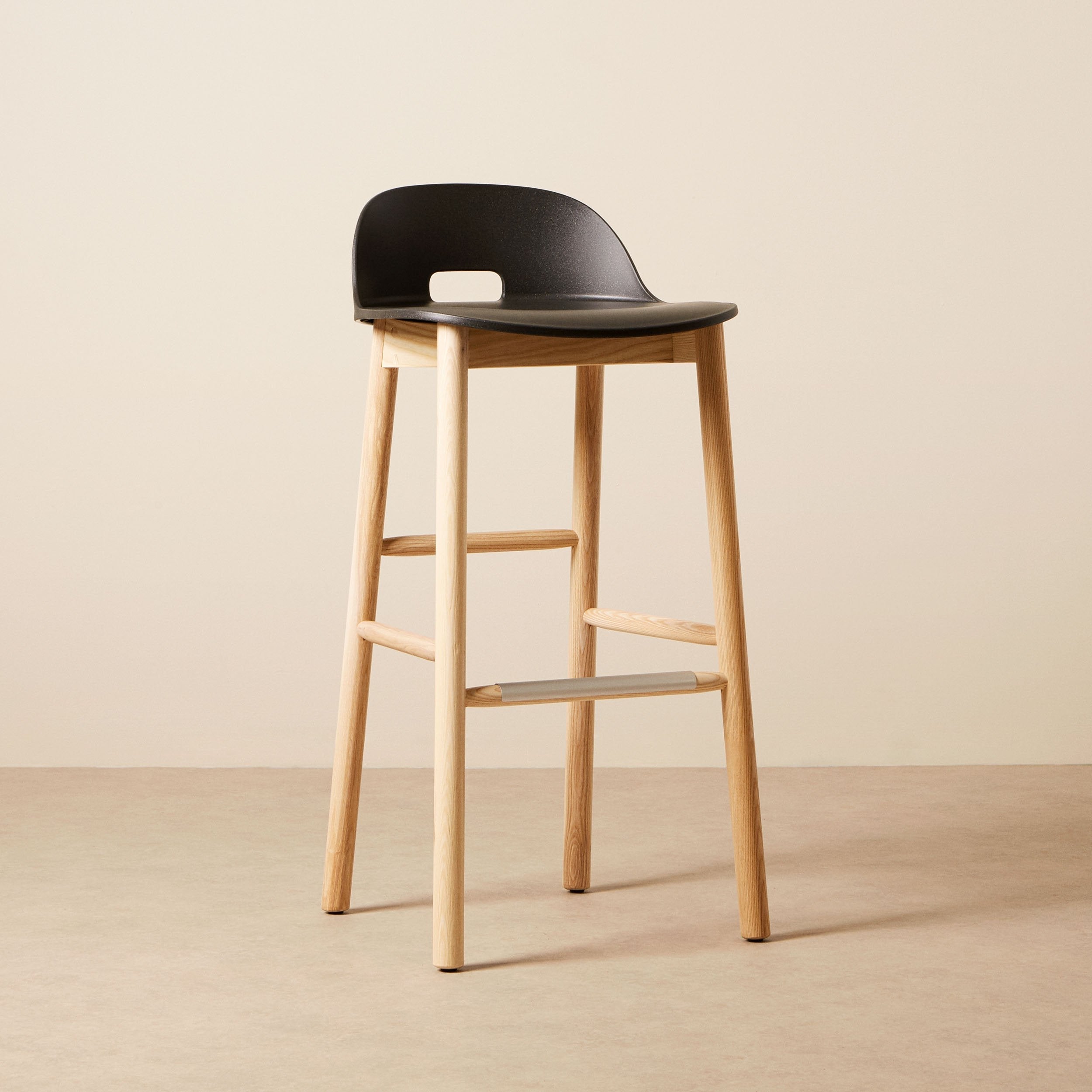 Goodee-Emeco-Alfi Barstool Low Back - Color - Dark Grey