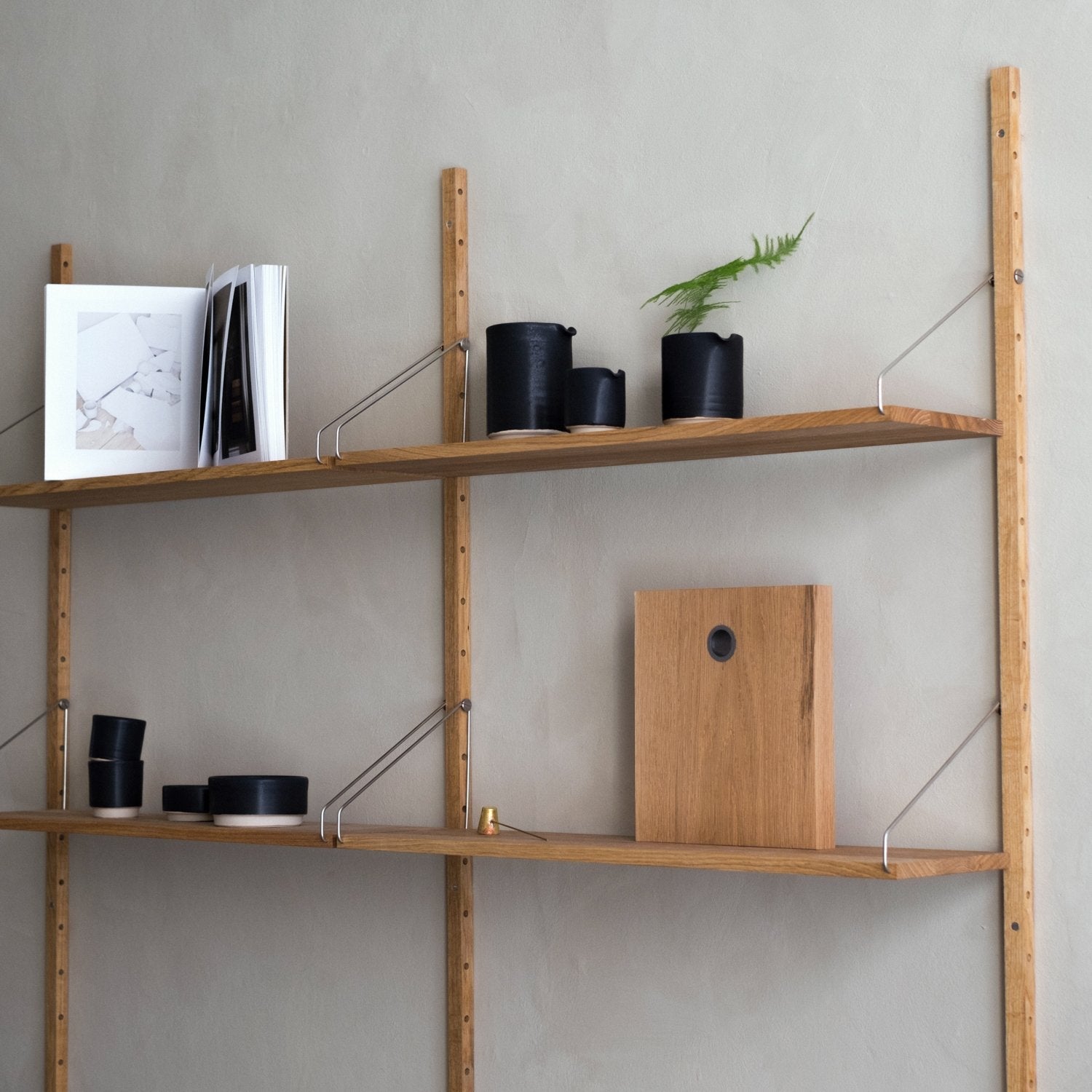 Goodee-Frama-Shelf Library Natural | Double Section - Size - 4 Shelves