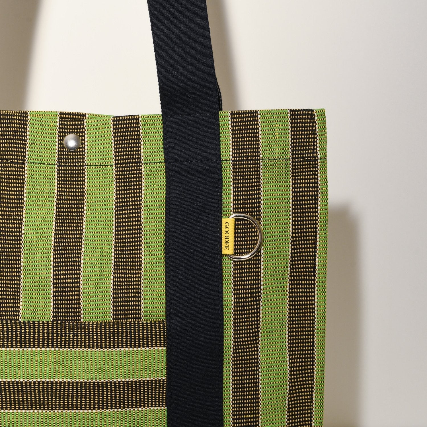 Goodee-Goodee-EFI Bassi Market Tote - Color - Green & Mimosa Stripe