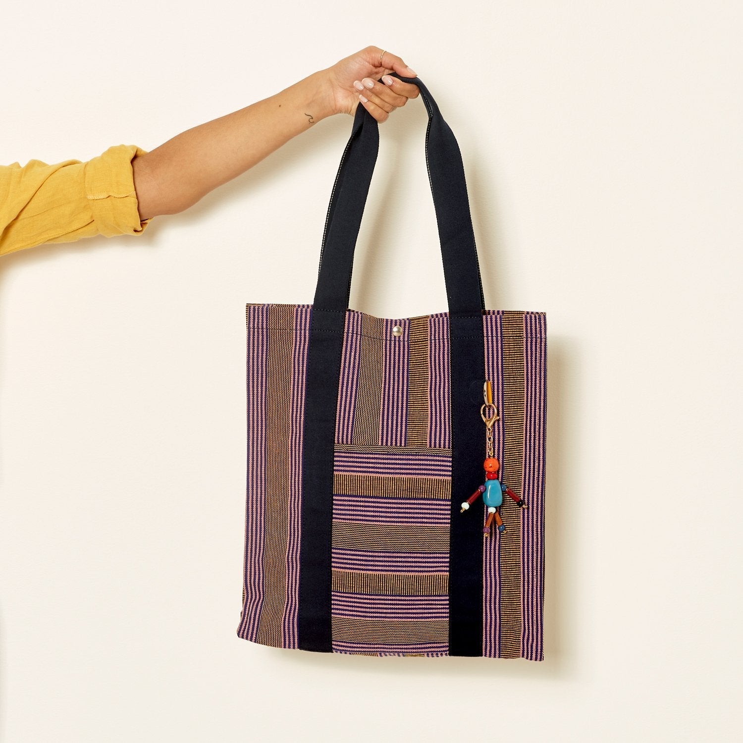 Goodee-Goodee-EFI Bassi Market Tote - Color - Mimosa & Purple Stripe
