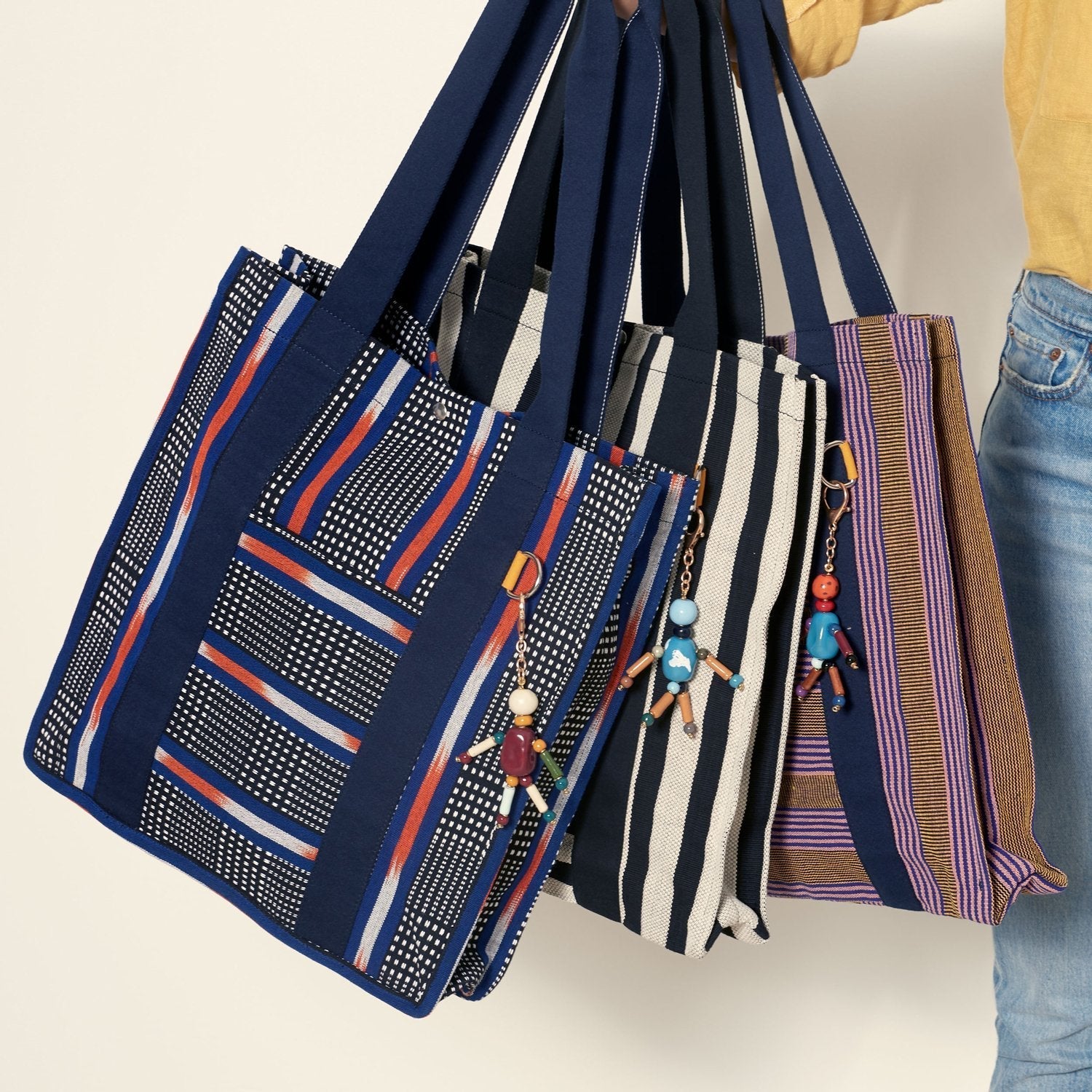 Goodee-Goodee-EFI Bassi Market Tote - Color - Orange & Blue Stripe