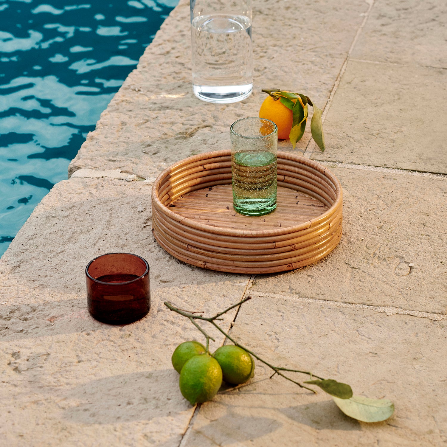 Goodee-Ferm Living-Oli Water Glass - Low - Color - Amber