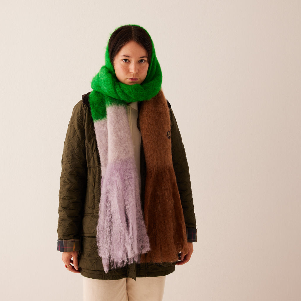 Goodee-Ezcaray-Color Block Scarf - Color - Brown/Green/Lilac